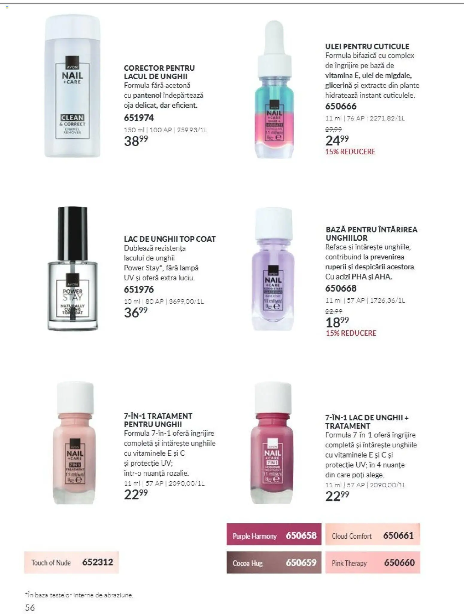 Catalog Avon 1 - 31 Octombrie 2026 | Pagina 56 | Produse: Clean, Top coat, Lac de unghii, Power