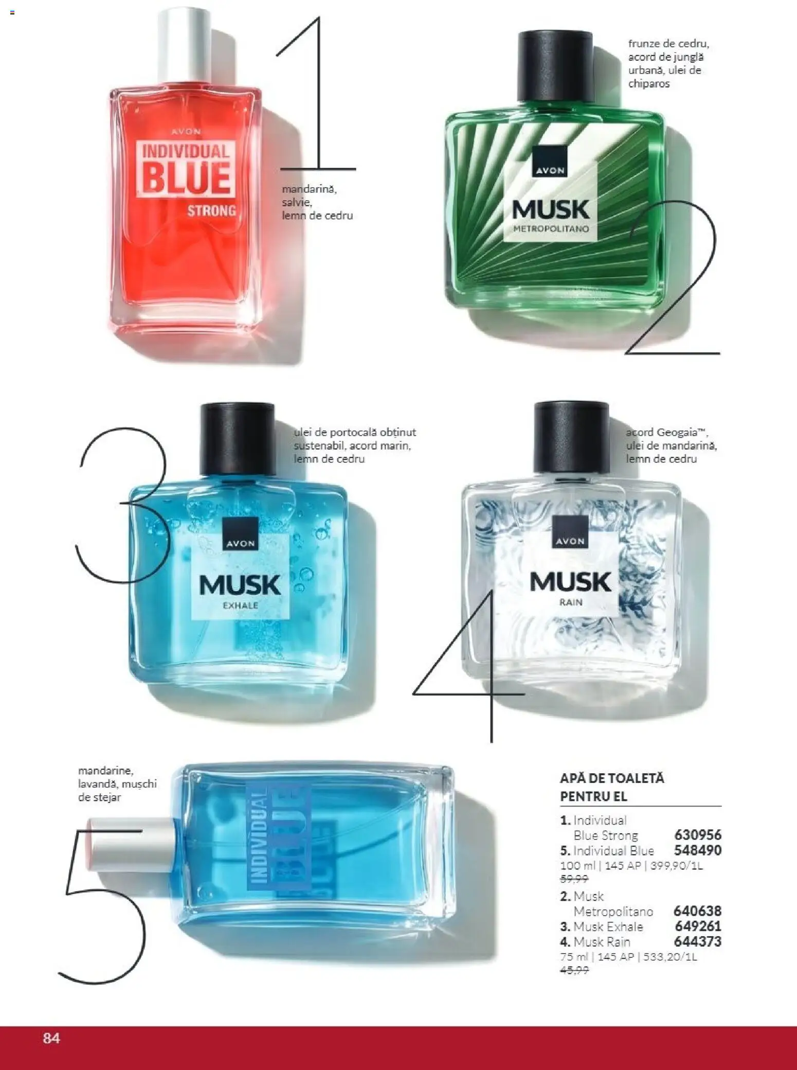 Catalog Avon 1 - 31 Octombrie 2026 | Pagina 84 | Produse: Apă de toaletă, Mușchi, Ulei, Apă