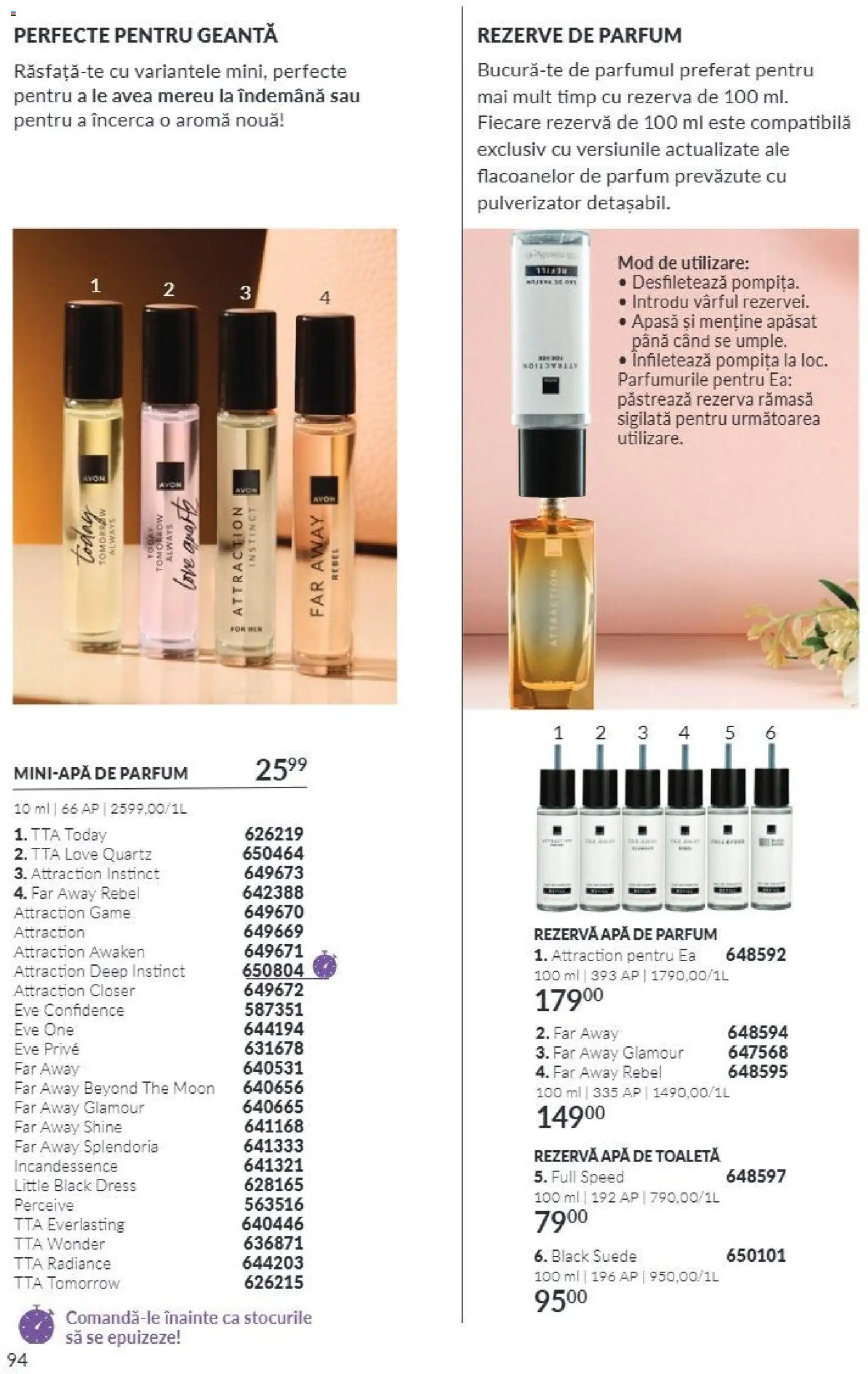 Catalog Avon 1 - 31 Octombrie 2026 | Pagina 94 | Produse: Geantă, Parfum, Apă de toaletă, Apă