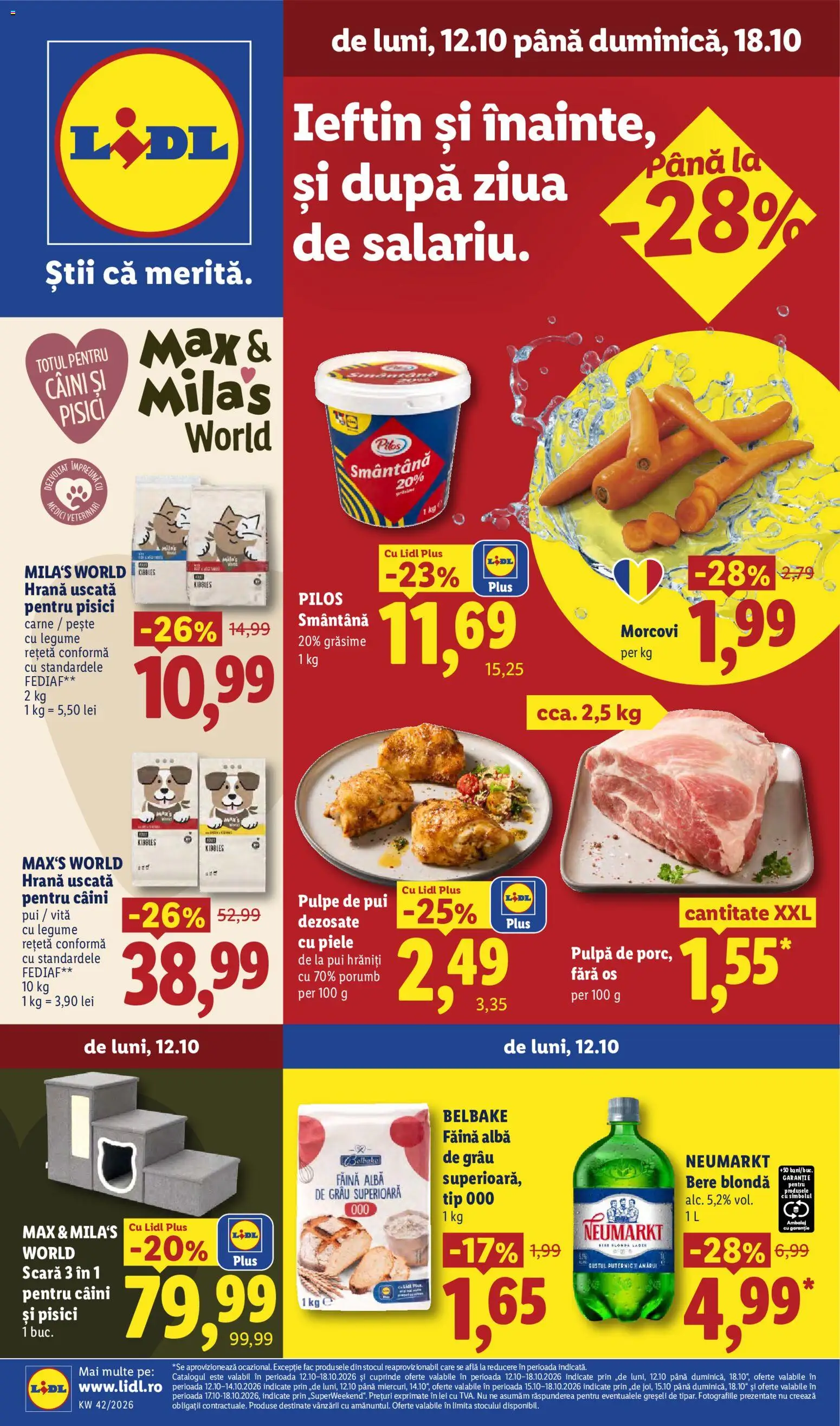 Catalog LIDL 12 - 17 Octombrie 2026 | Pagina 1 | Produse: Vită, Bere, Făină, Morcovi