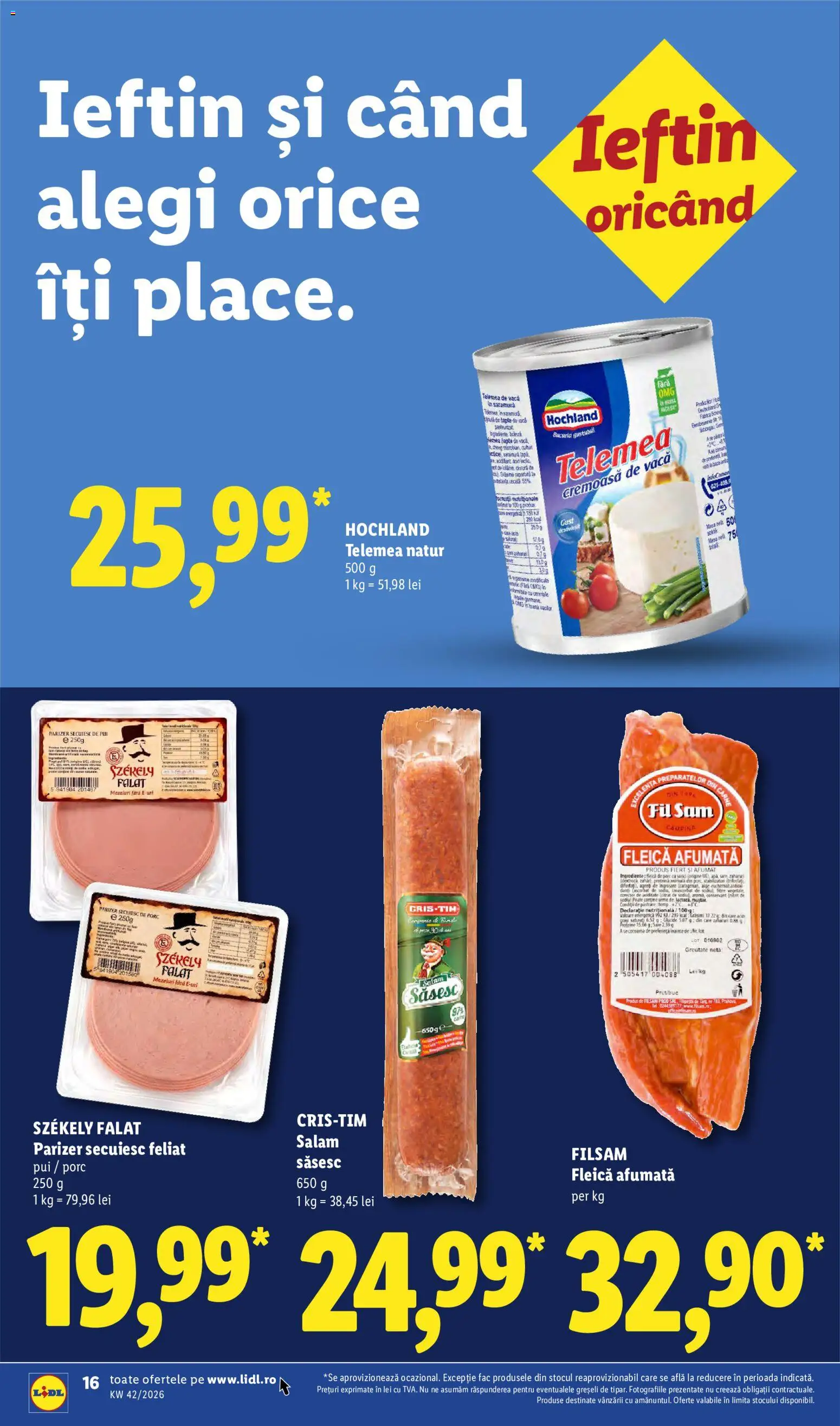 Catalog LIDL 12 - 17 Octombrie 2026 | Pagina 16 | Produse: Pui, Hochland, Salam, Parizer