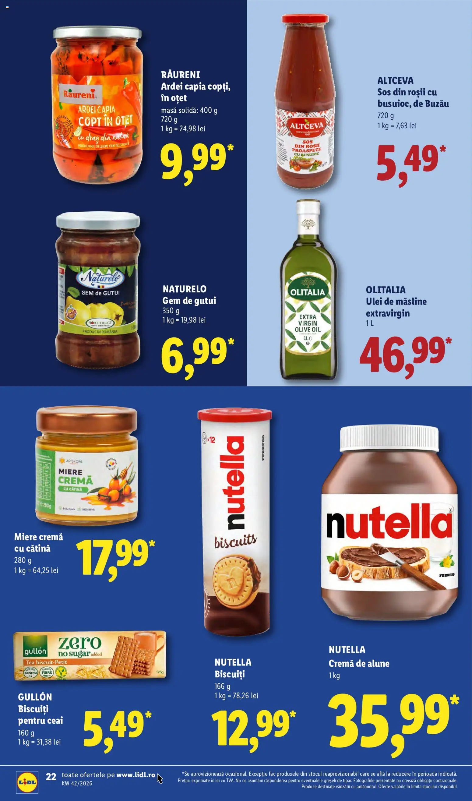 Catalog LIDL 12 - 17 Octombrie 2026 | Pagina 22 | Produse: Masă, Oțet, Biscuiți, Legume