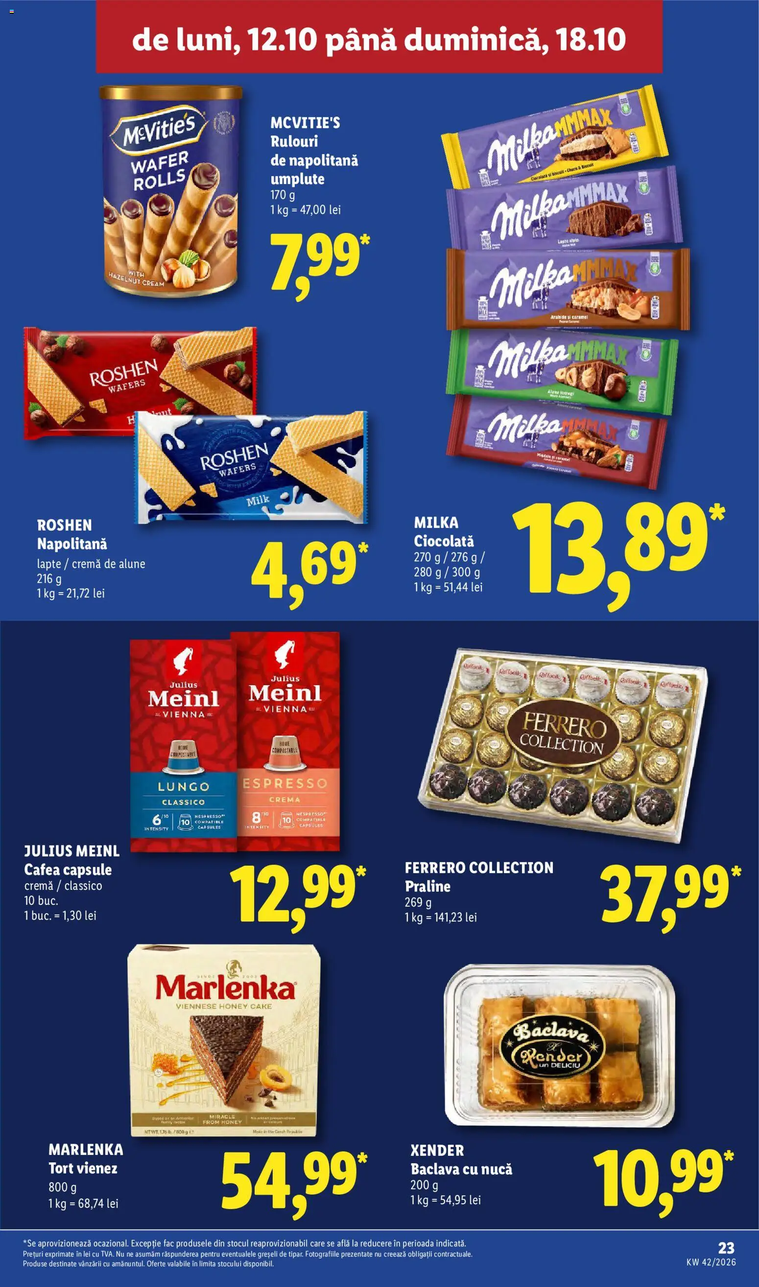 Catalog LIDL 12 - 17 Octombrie 2026 | Pagina 23 | Produse: Tort, Alune, Praline, Ferrero