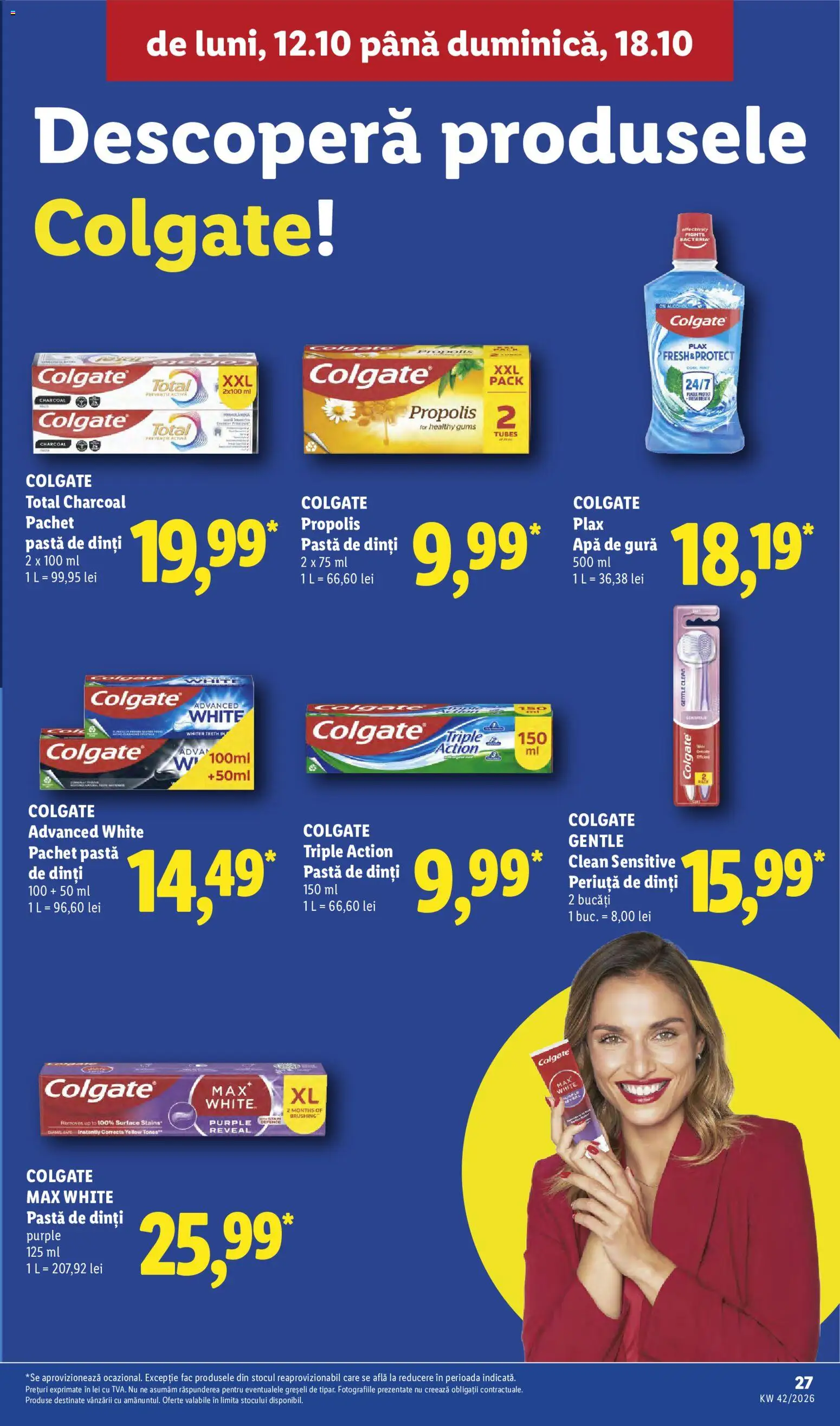 Catalog LIDL 12 - 17 Octombrie 2026 | Pagina 27 | Produse: Pastă de dinți, Periuță de dinți, Apă de gură, Apă