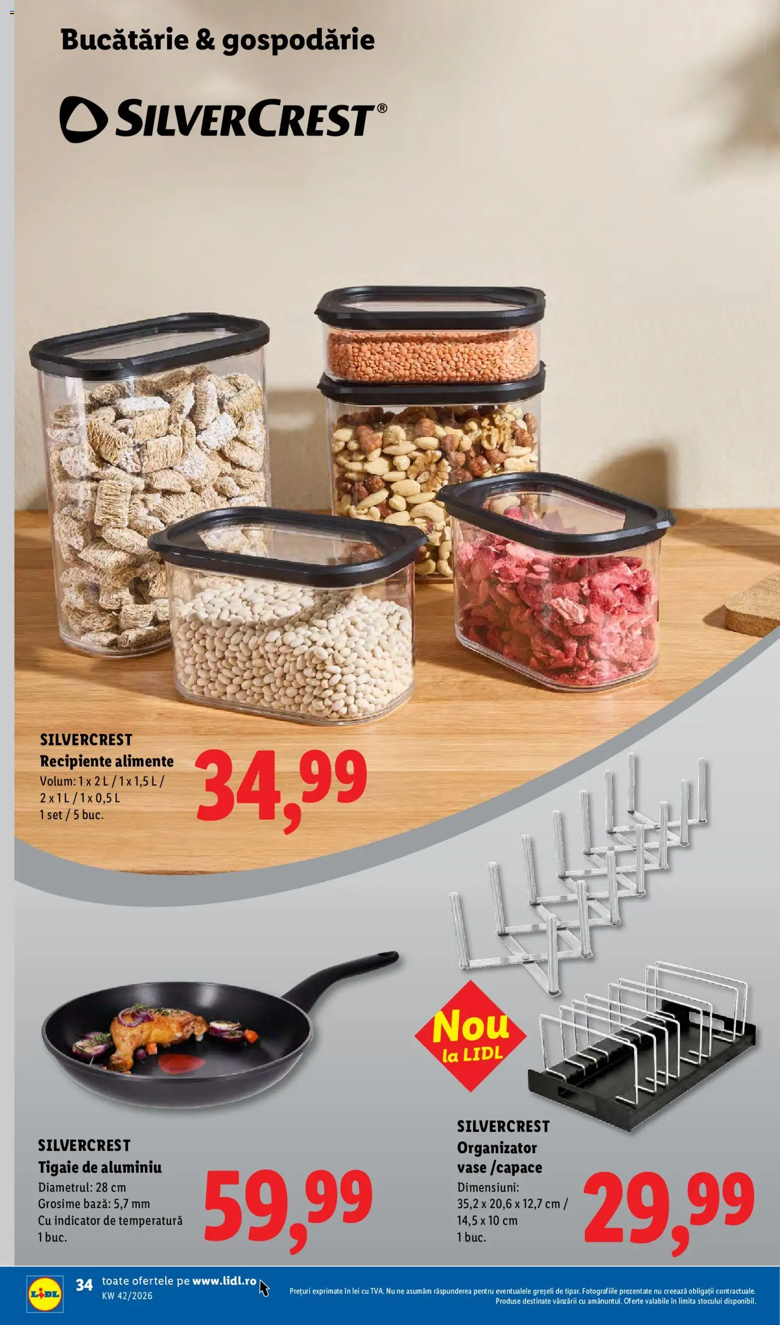 Catalog LIDL 12 - 17 Octombrie 2026 | Pagina 34 | Produse: Tigaie, Vase, Bucătărie, Organizator