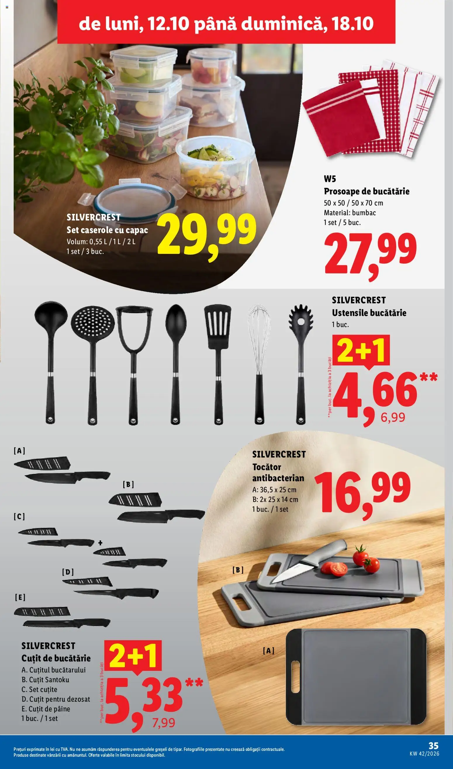 Catalog LIDL 12 - 17 Octombrie 2026 | Pagina 35 | Produse: Caserole, Cuțit, Tocător, Pâine