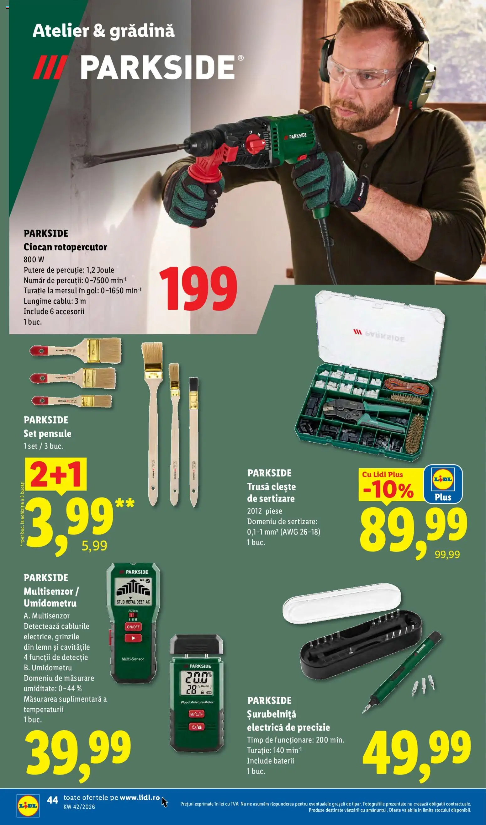 Catalog LIDL 12 - 17 Octombrie 2026 | Pagina 44 | Produse: Ciocan rotopercutor, Parkside, Șurubelniță electrică, Baterii