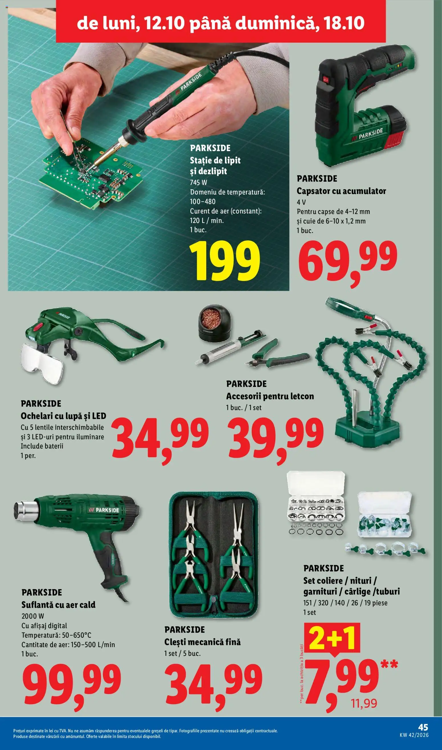 Catalog LIDL 12 - 17 Octombrie 2026 | Pagina 45 | Produse: Ochelari, Parkside, LED, Baterii