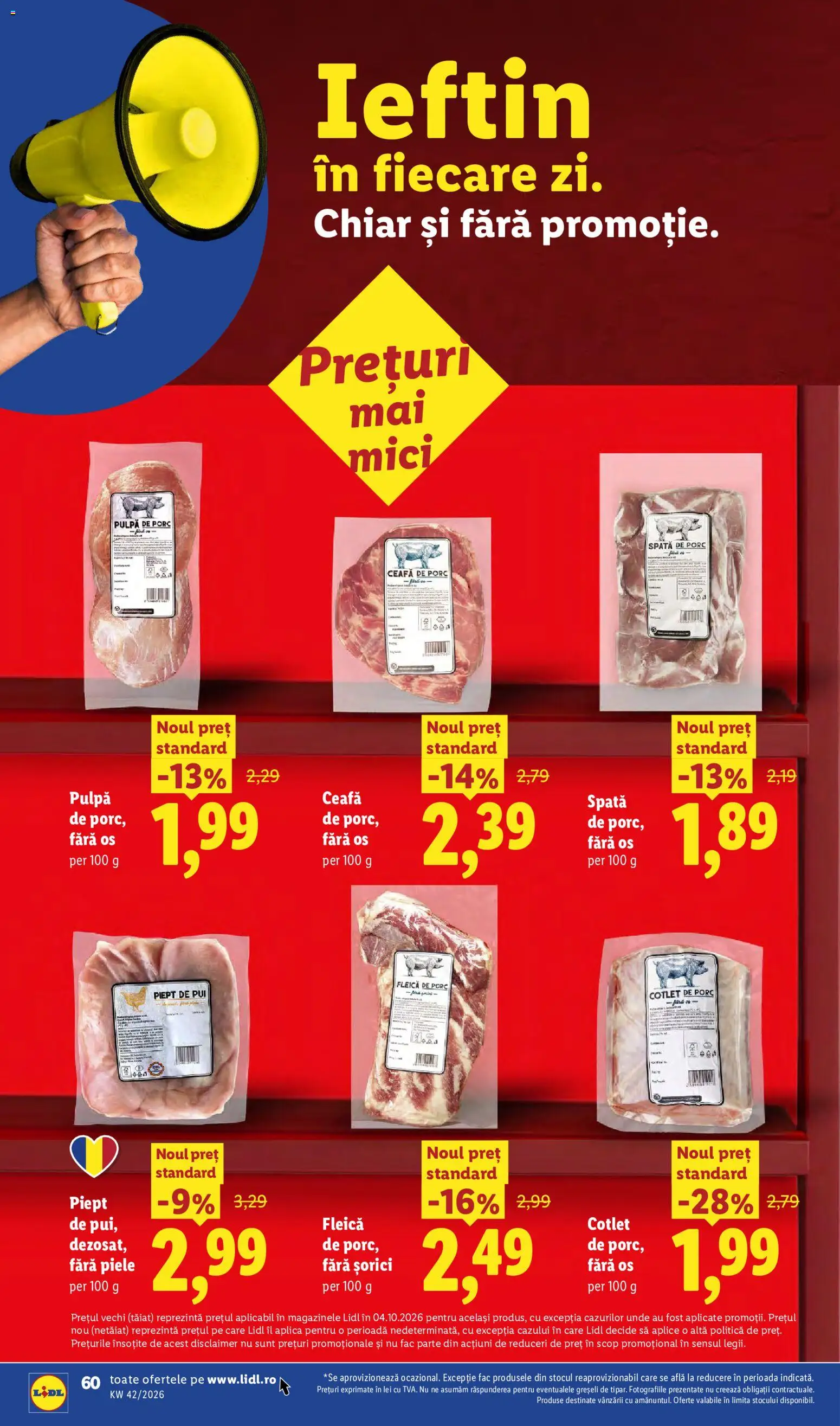 Catalog LIDL 12 - 17 Octombrie 2026 | Pagina 60 | Produse: Spata de porc, Aplică, Ceafa de porc, Pui