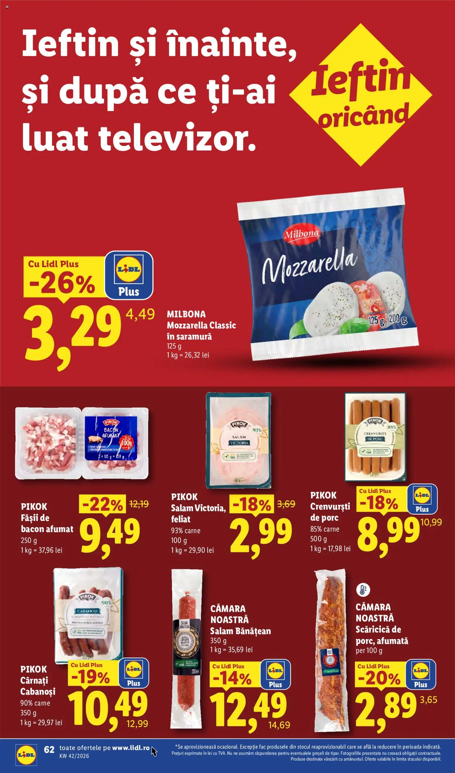 Catalog LIDL 12 - 17 Octombrie 2026 | Pagina 62 | Produse: Bacon, Mozzarella, Salam, Plus