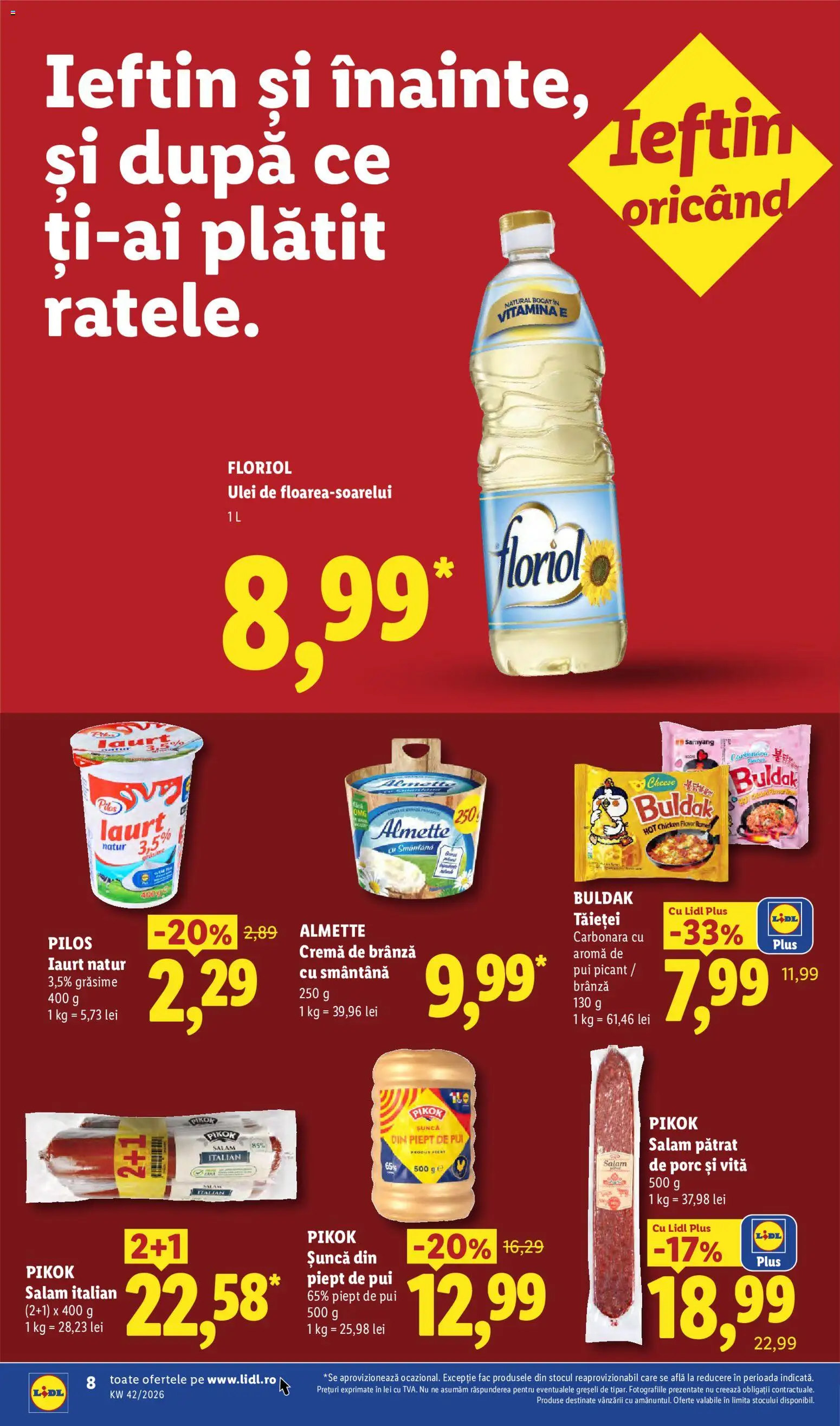 Catalog LIDL 12 - 17 Octombrie 2026 | Pagina 8 | Produse: Brânză, Ulei, Noodles, Cremă de brânză
