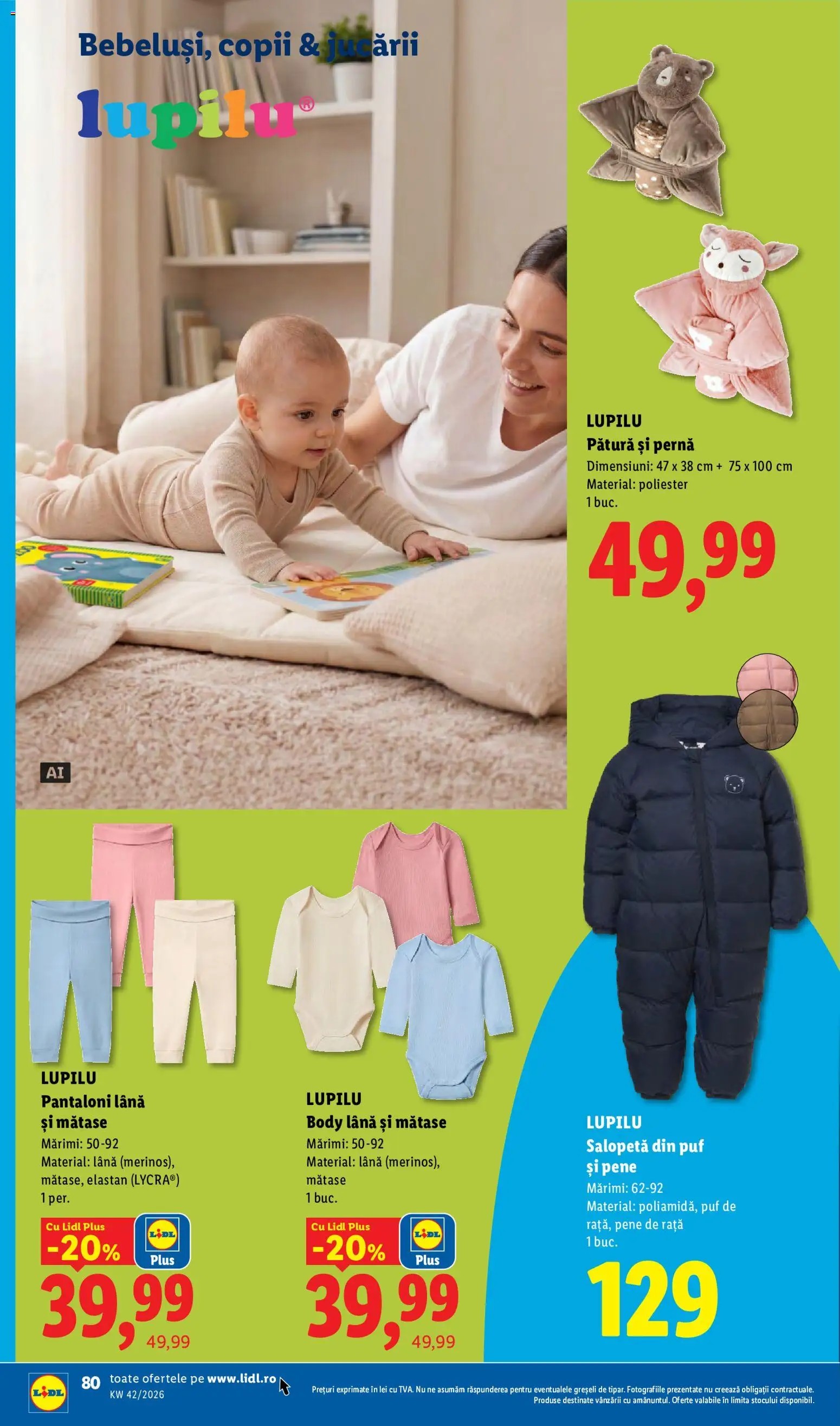 Catalog LIDL 12 - 17 Octombrie 2026 | Pagina 80 | Produse: Perne, Body, Pernă, Salopetă