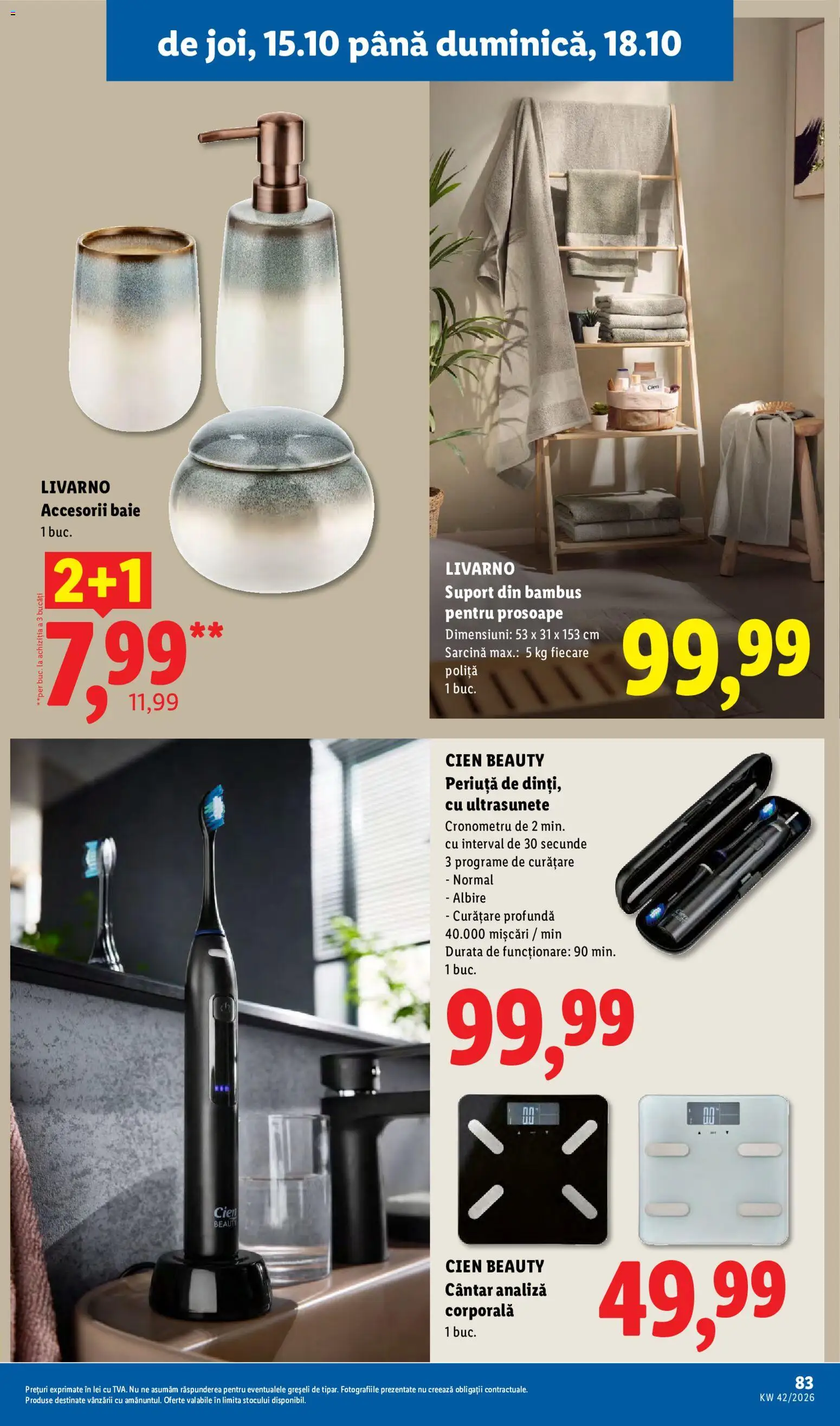 Catalog LIDL 12 - 17 Octombrie 2026 | Pagina 83 | Produse: Cien, Cântar, Periuță de dinți, Suport
