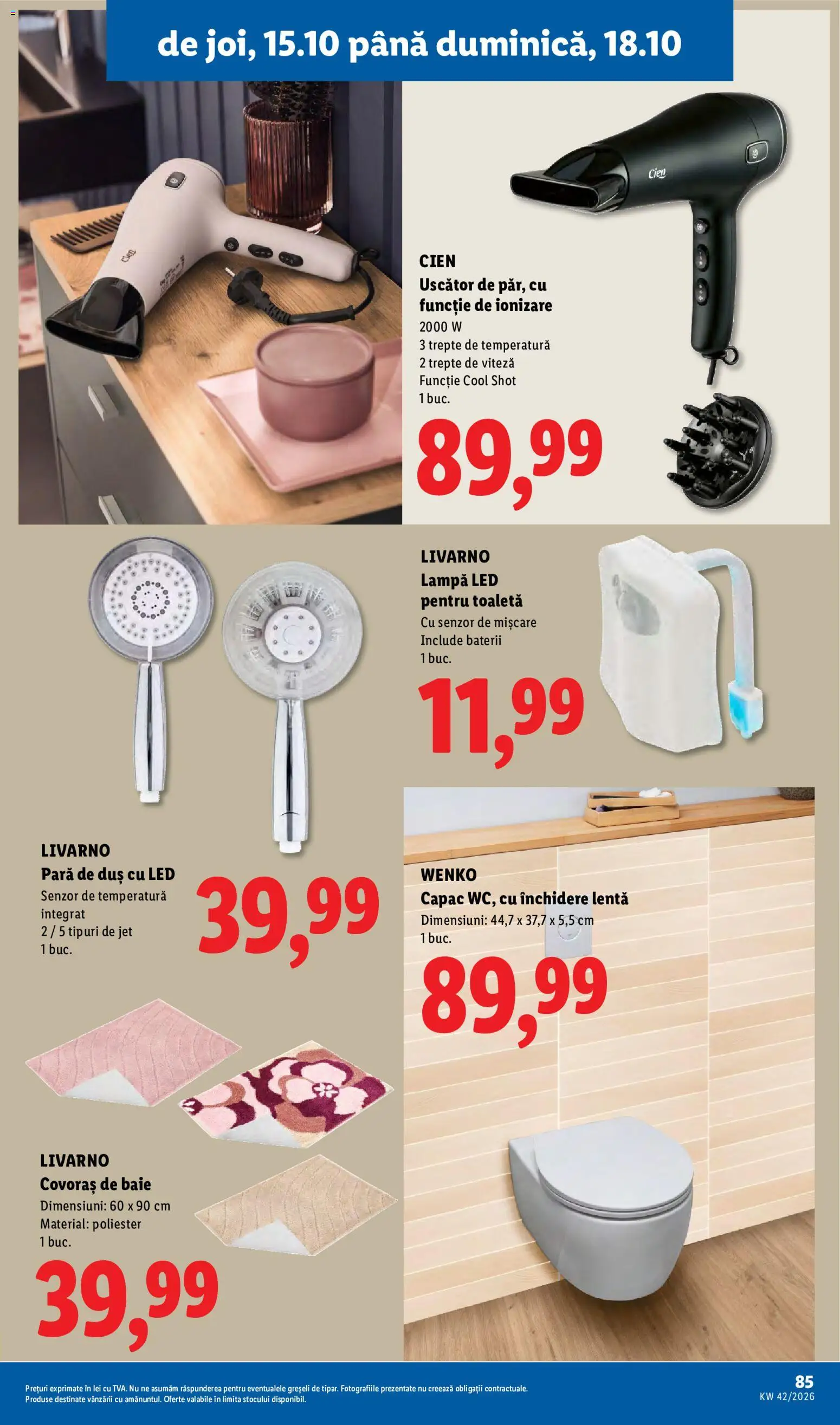 Catalog LIDL 12 - 17 Octombrie 2026 | Pagina 85 | Produse: Senzor de Miscare, LED, Toaletă, Lampă