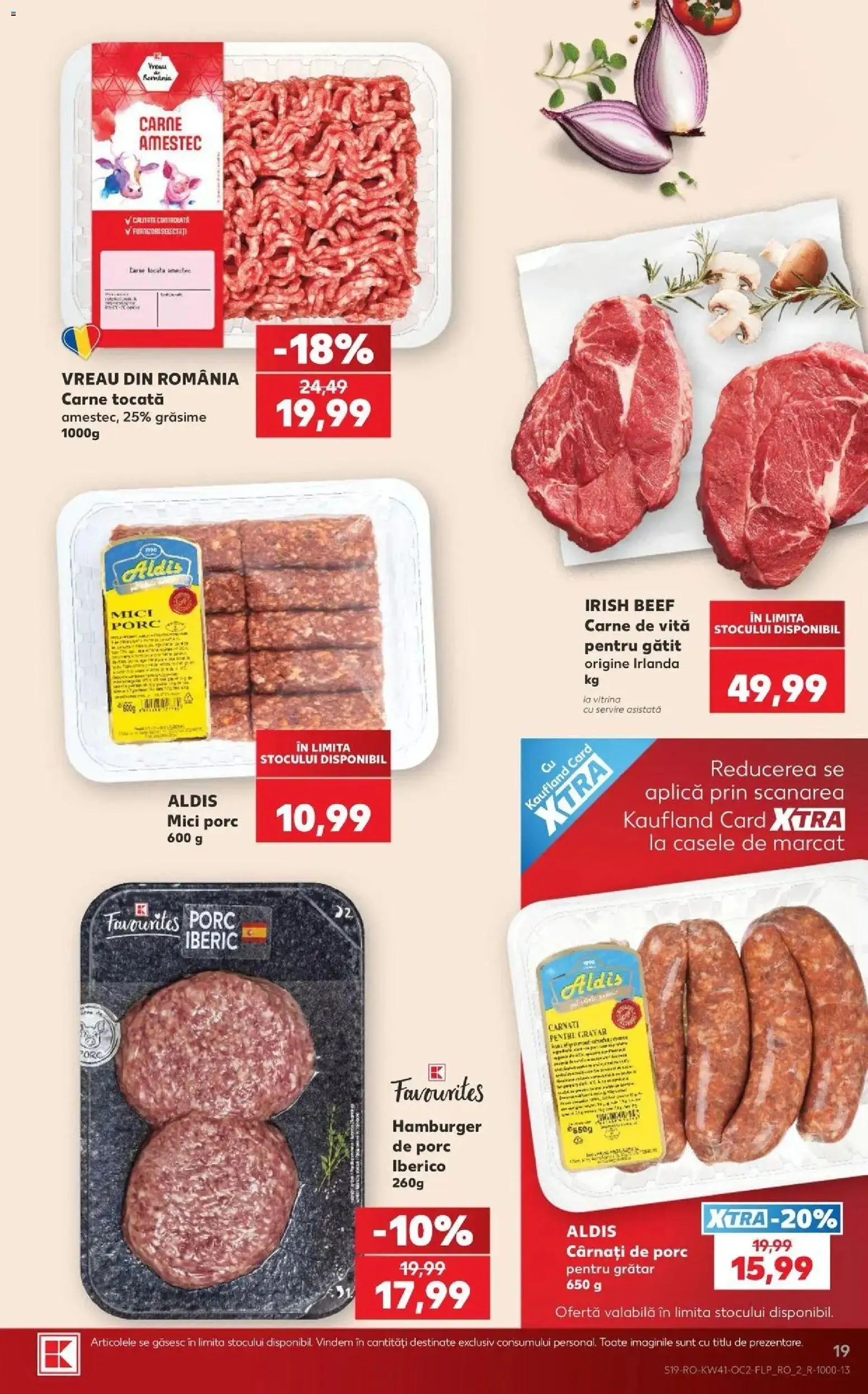 Catalog Kaufland 7 - 12 Octombrie 2026 | Pagina 19 | Produse: Vită, Carnati de porc, Vitrină, Mici
