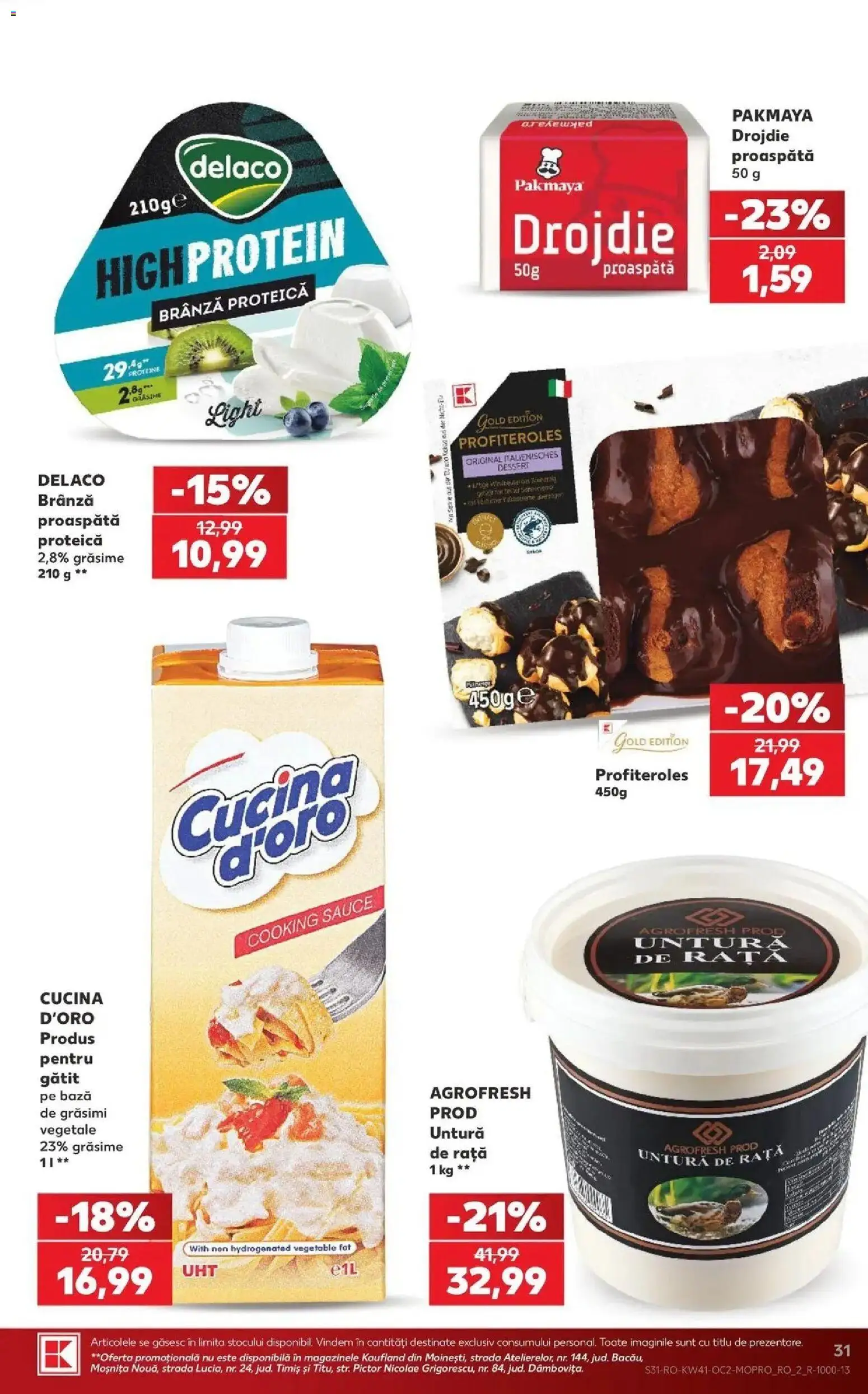 Catalog Kaufland 7 - 12 Octombrie 2026 | Pagina 31 | Produse: Delaco, Proteine, Branza proaspata, Rață