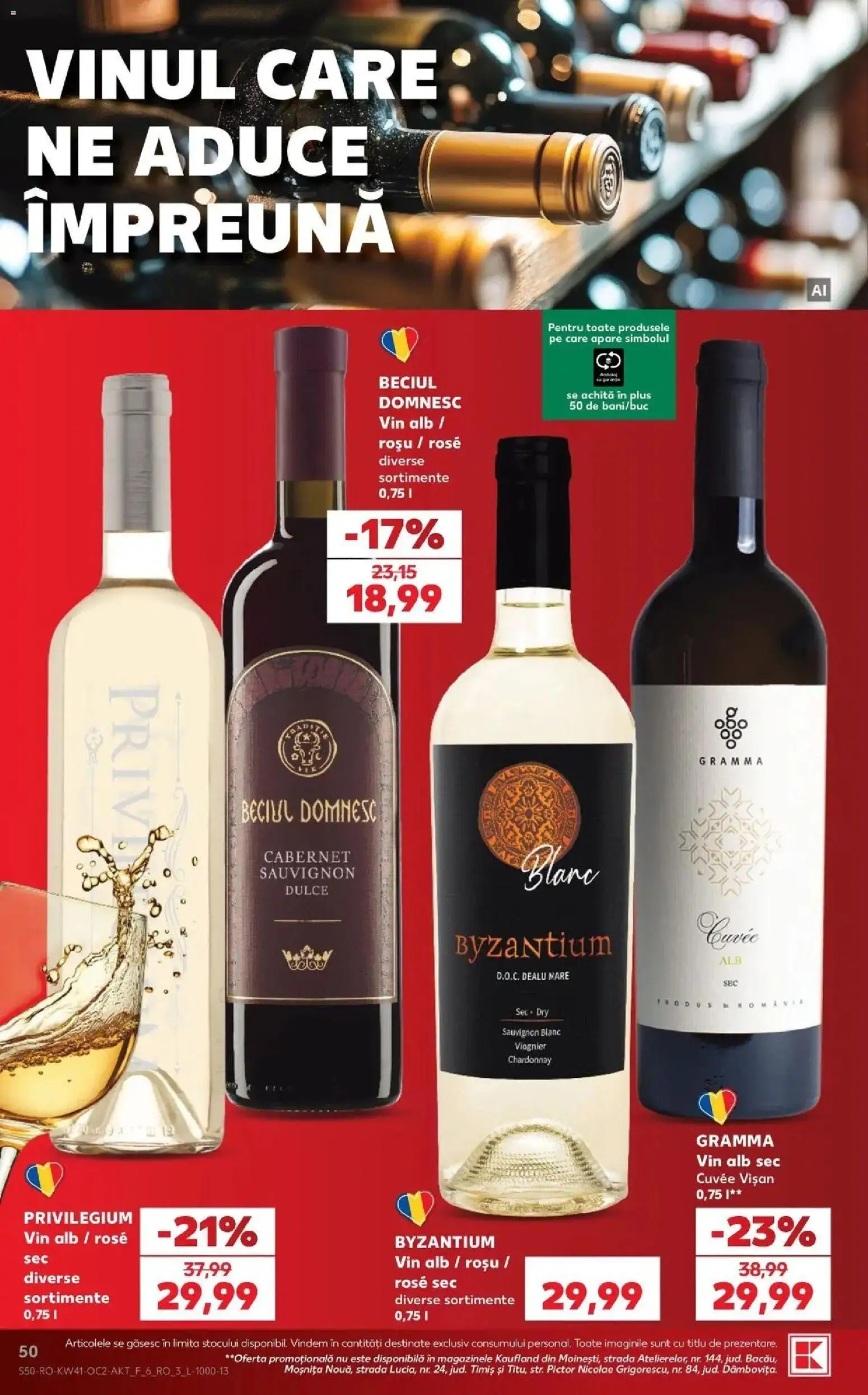 Catalog Kaufland 7 - 12 Octombrie 2026 | Pagina 50 | Produse: Vin alb, Vin, Sauvignon, Plus