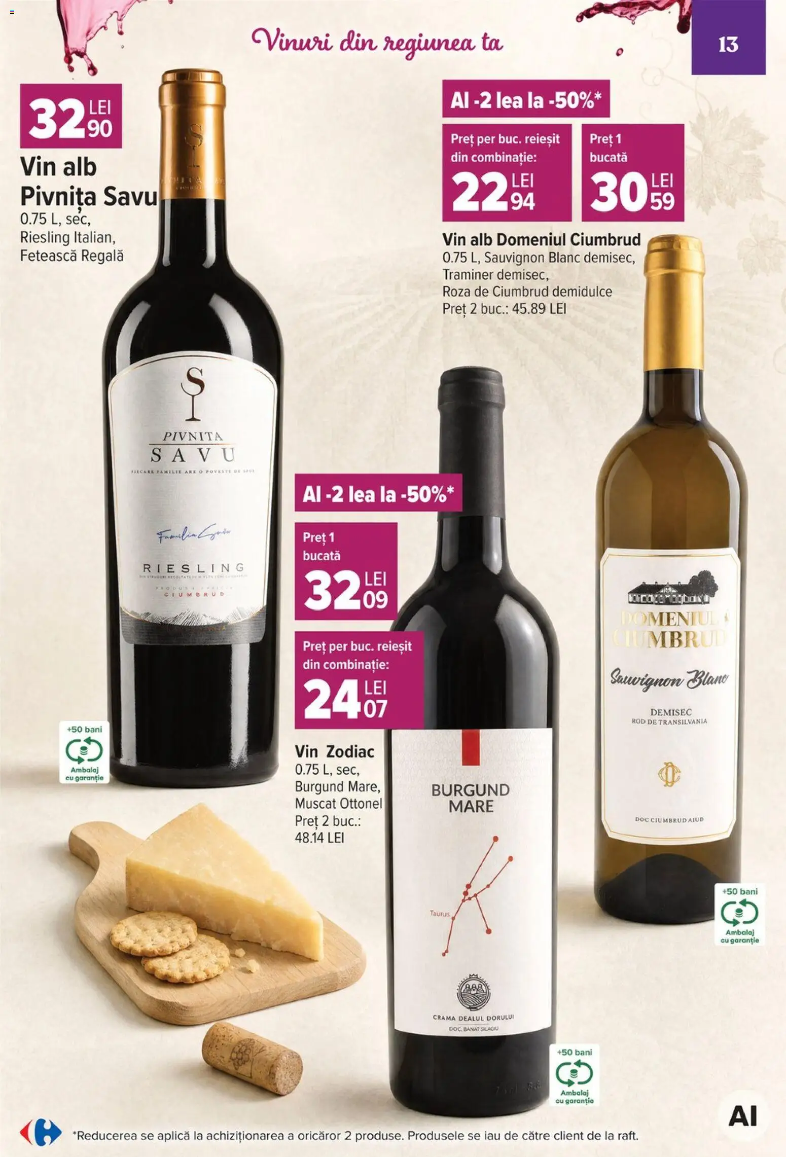 Catalog Carrefour 7 - 19 Octombrie 2026 | Pagina 13 | Produse: Aplică, Vin alb, Vin, Sauvignon
