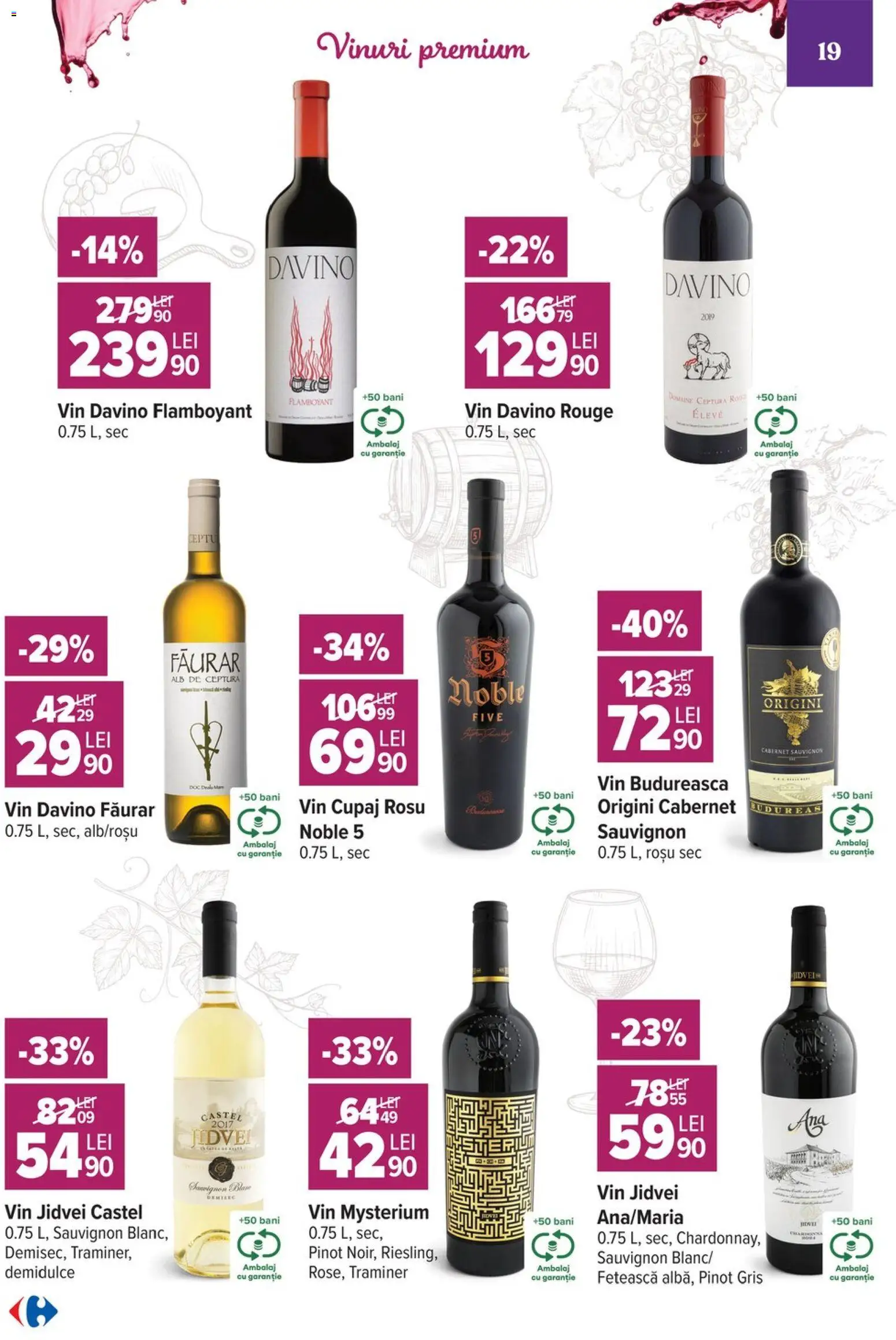 Catalog Carrefour 7 - 19 Octombrie 2026 | Pagina 19 | Produse: Premium, Vin, Sauvignon
