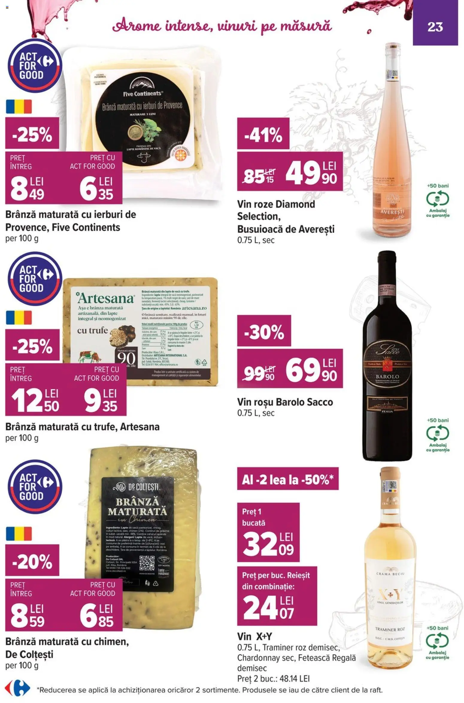 Catalog Carrefour 7 - 19 Octombrie 2026 | Pagina 23 | Produse: Vin rosu, Lapte, Brânză, Vin