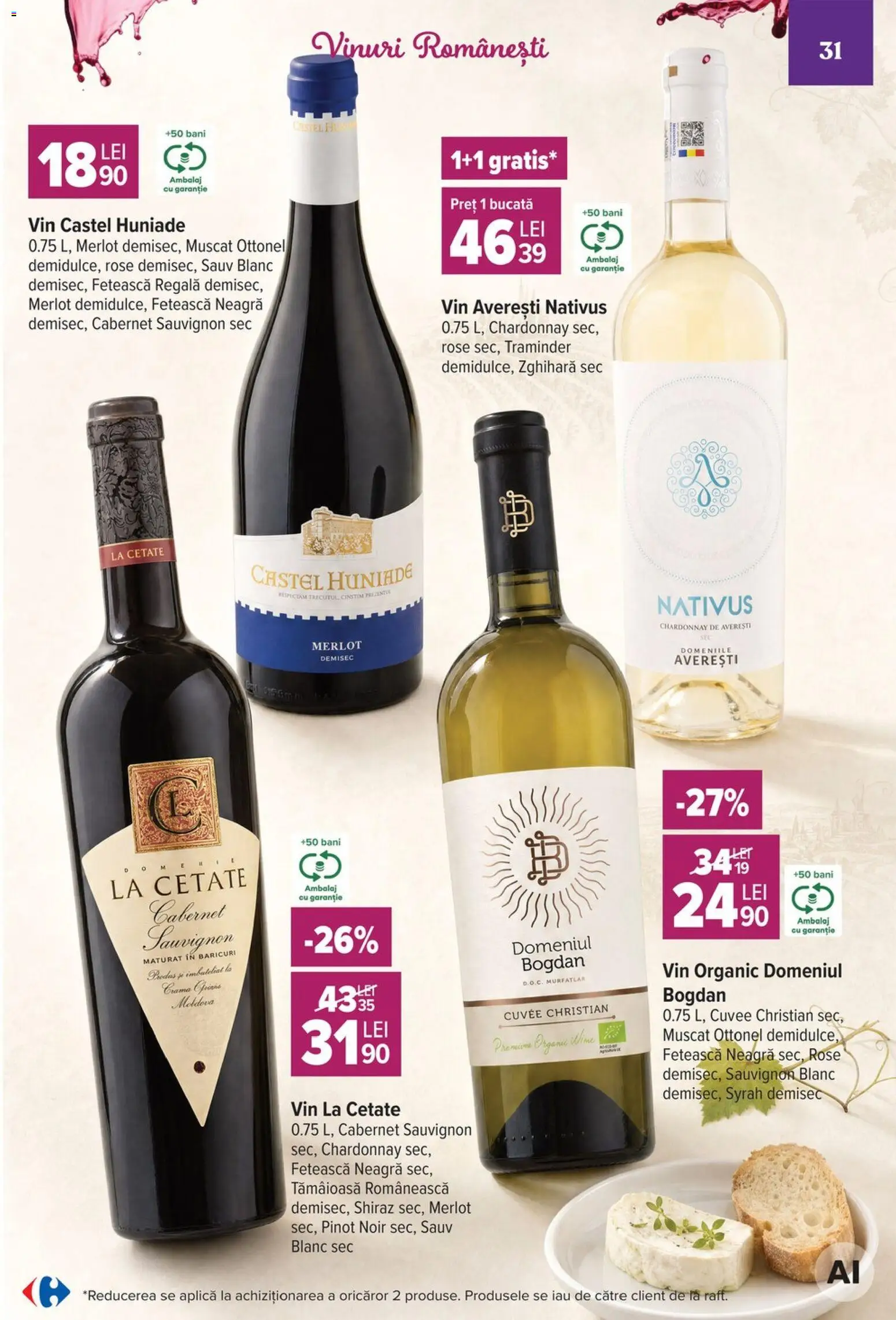 Catalog Carrefour 7 - 19 Octombrie 2026 | Pagina 31 | Produse: Premium, Aplică, Vin, Sauvignon