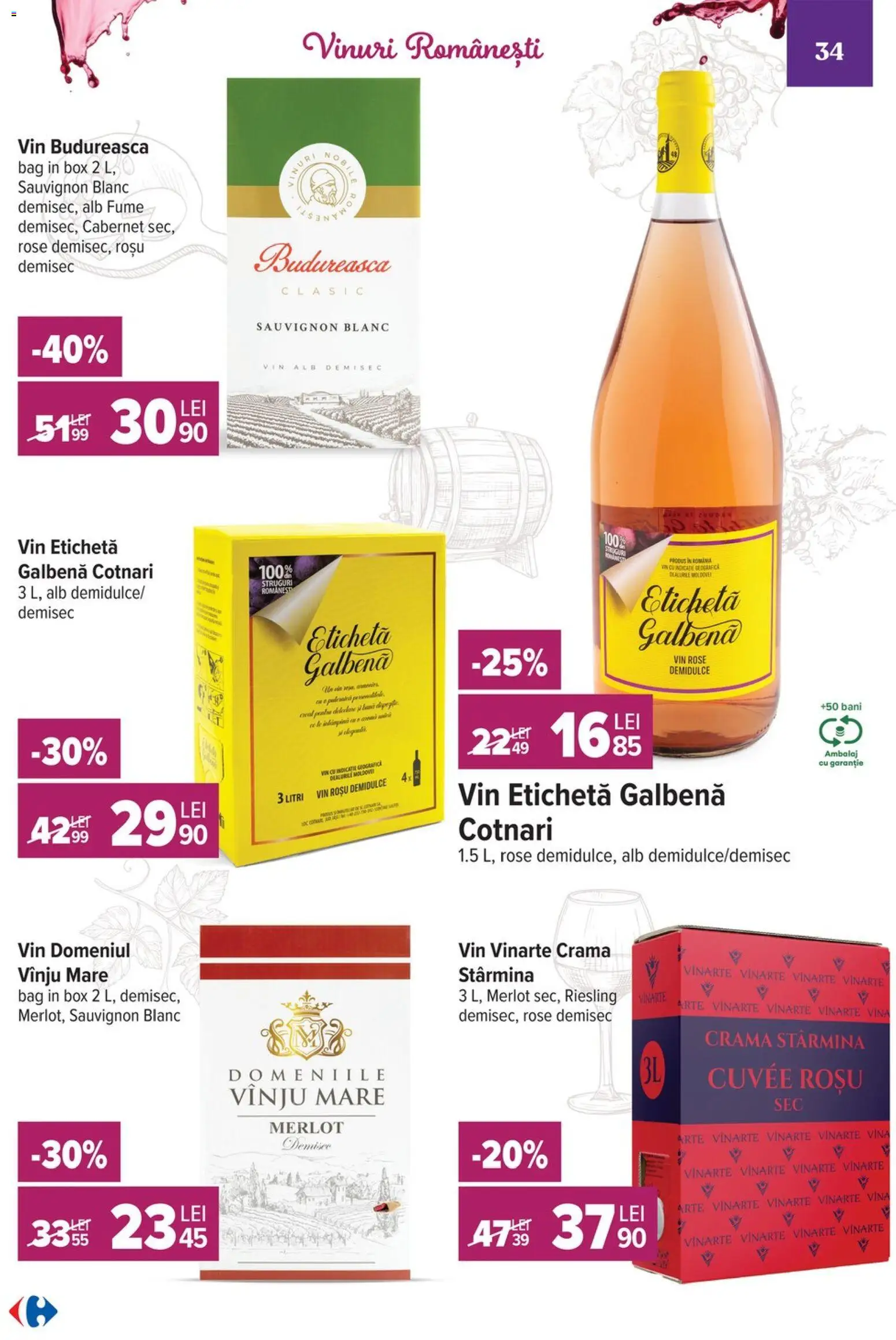 Catalog Carrefour 7 - 19 Octombrie 2026 | Pagina 34 | Produse: Vin rosu, Vin rose, Vin, Sauvignon