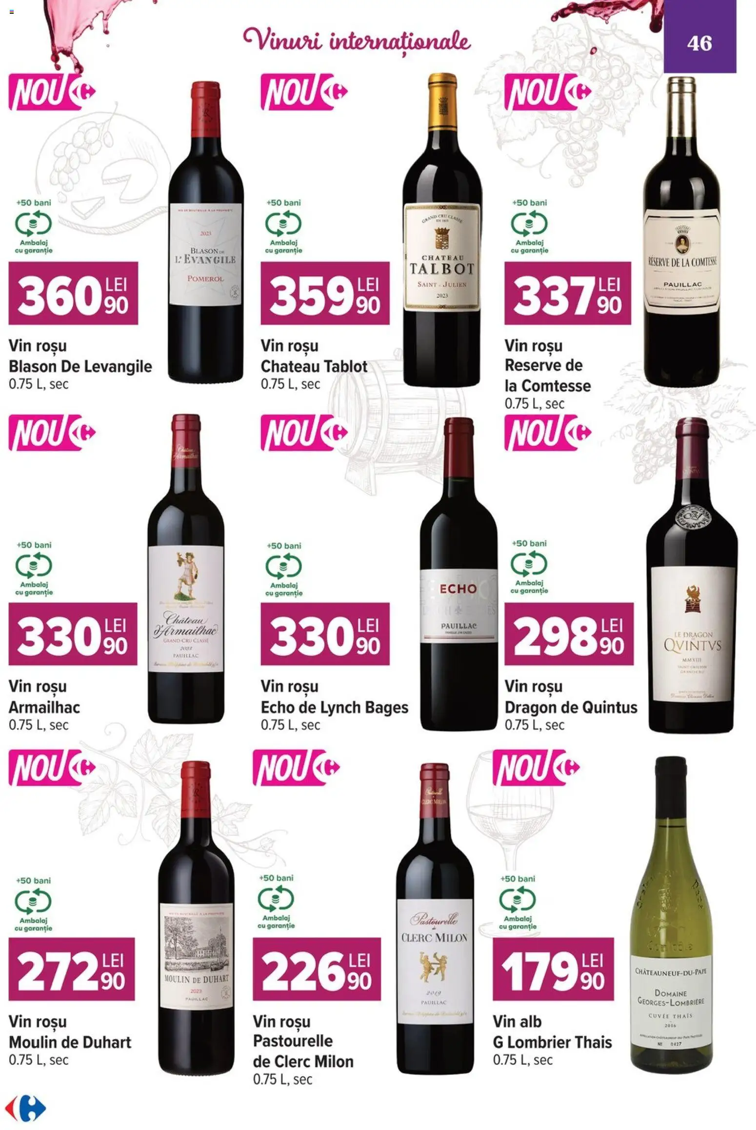 Catalog Carrefour 7 - 19 Octombrie 2026 | Pagina 46 | Produse: Vin rosu, Vin alb, Vin