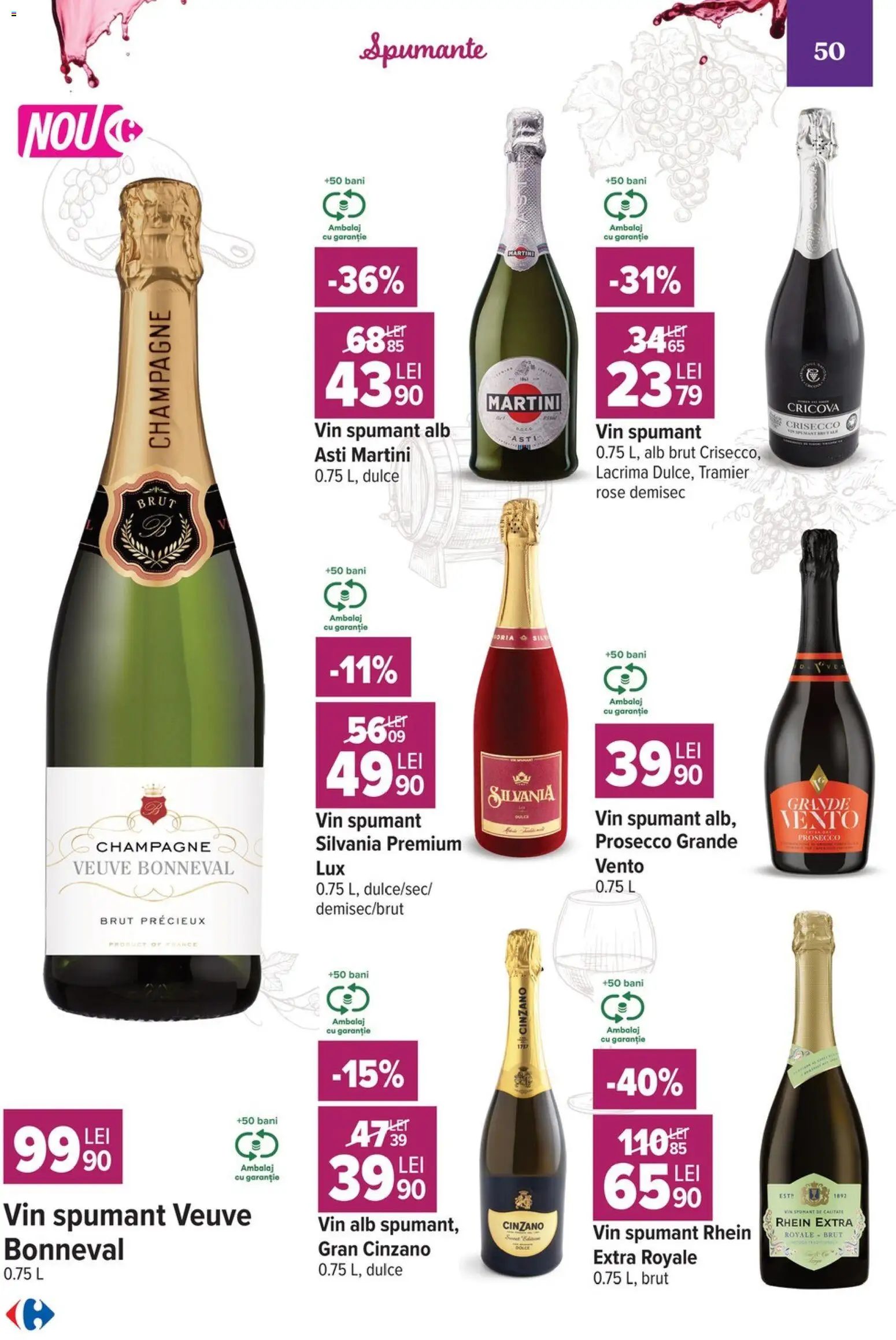Catalog Carrefour 7 - 19 Octombrie 2026 | Pagina 50 | Produse: Premium, Vin spumant, Prosecco, Vin