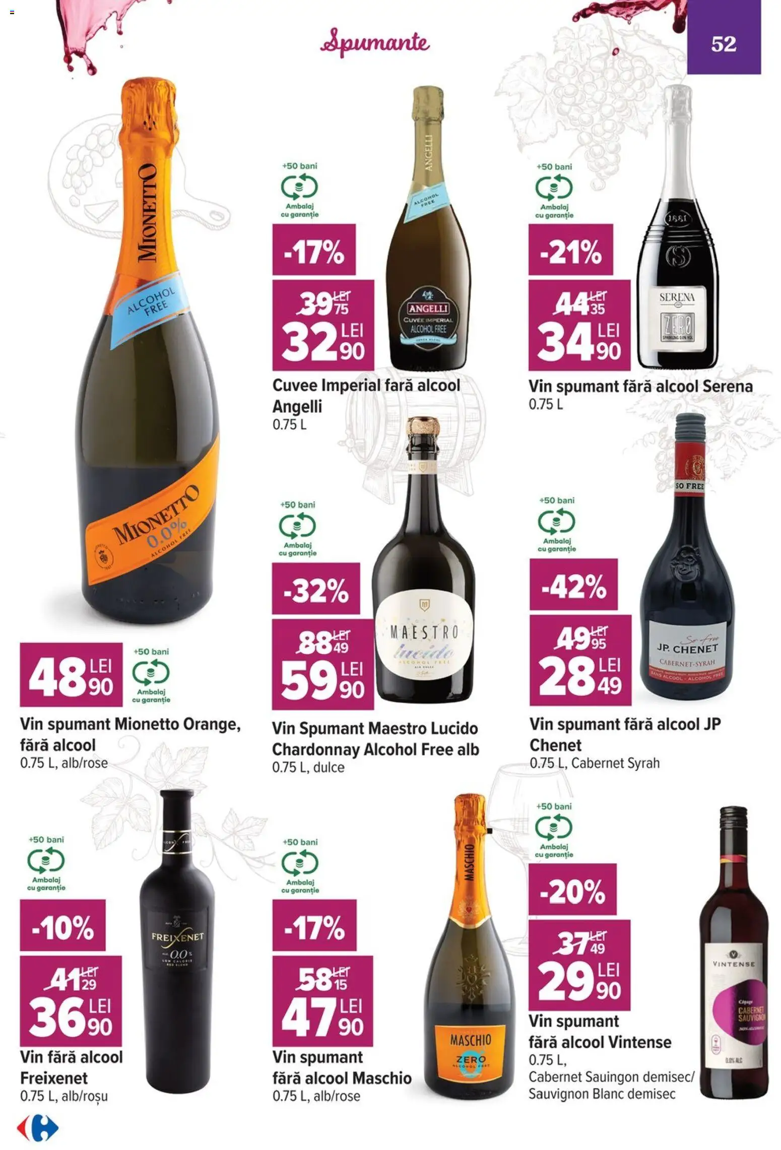 Catalog Carrefour 7 - 19 Octombrie 2026 | Pagina 52 | Produse: Zero, Vin spumant, Vin, Sauvignon