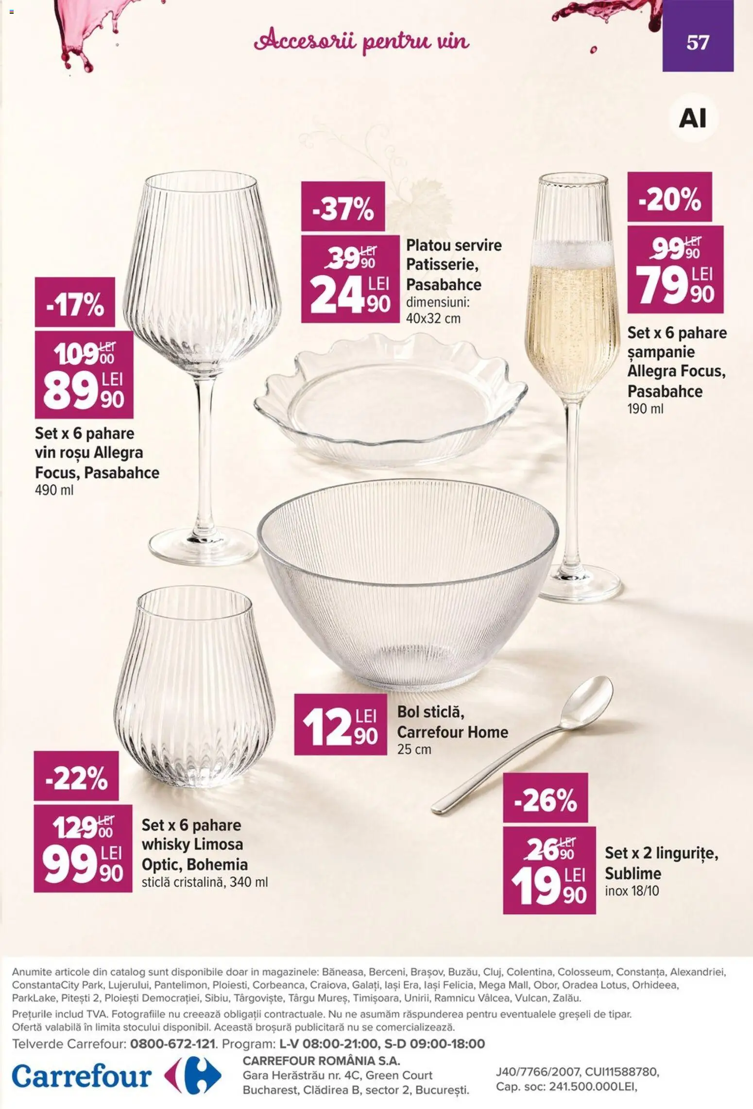 Catalog Carrefour 7 - 19 Octombrie 2026 | Pagina 57 | Produse: Vin rosu, Pahare, Bol, Vin