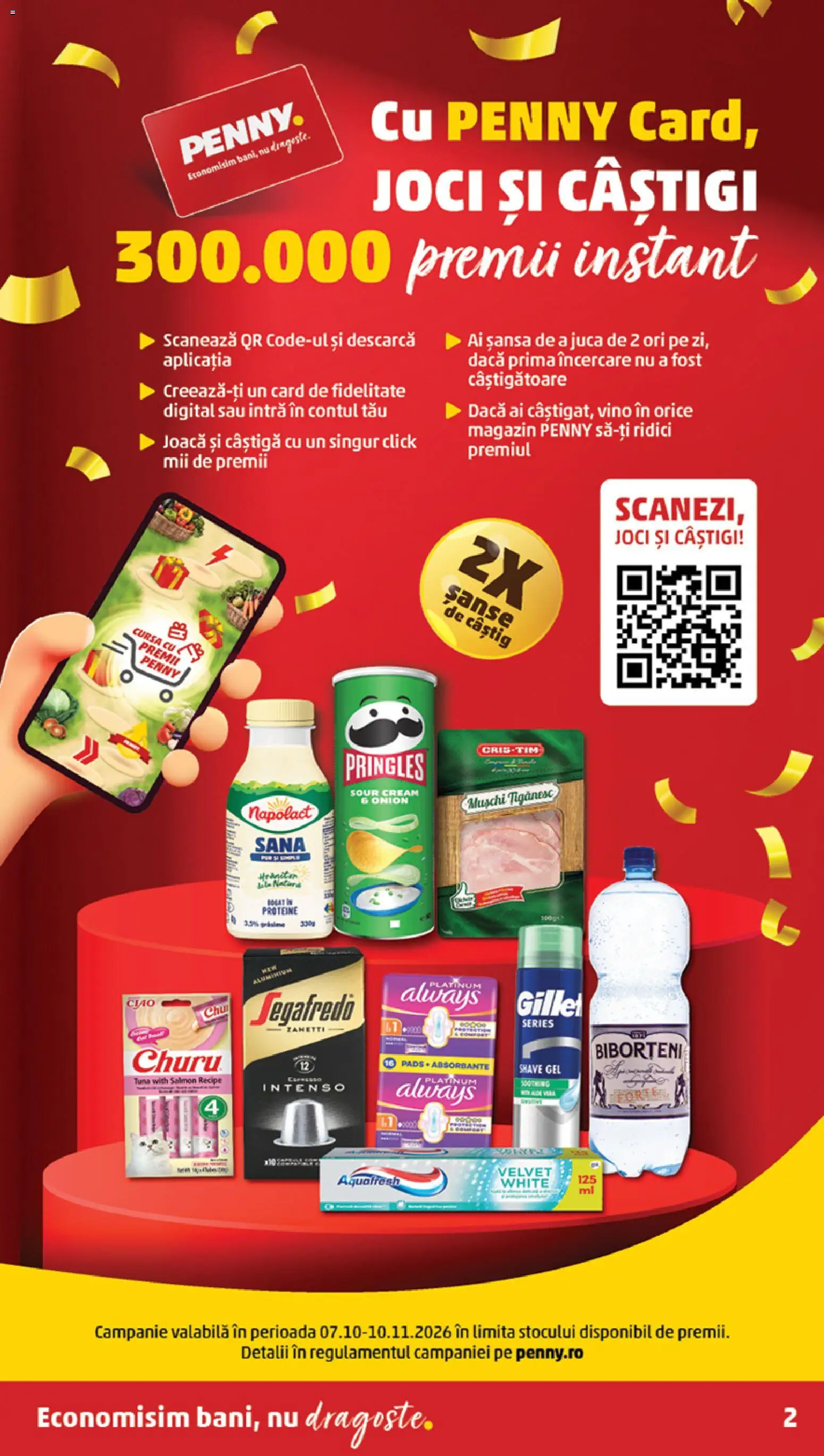 Catalog PENNY Market 7 - 12 Octombrie 2026 | Pagina 2 | Produse: Muschi tiganesc, Proteine, Apa minerala, Absorbante