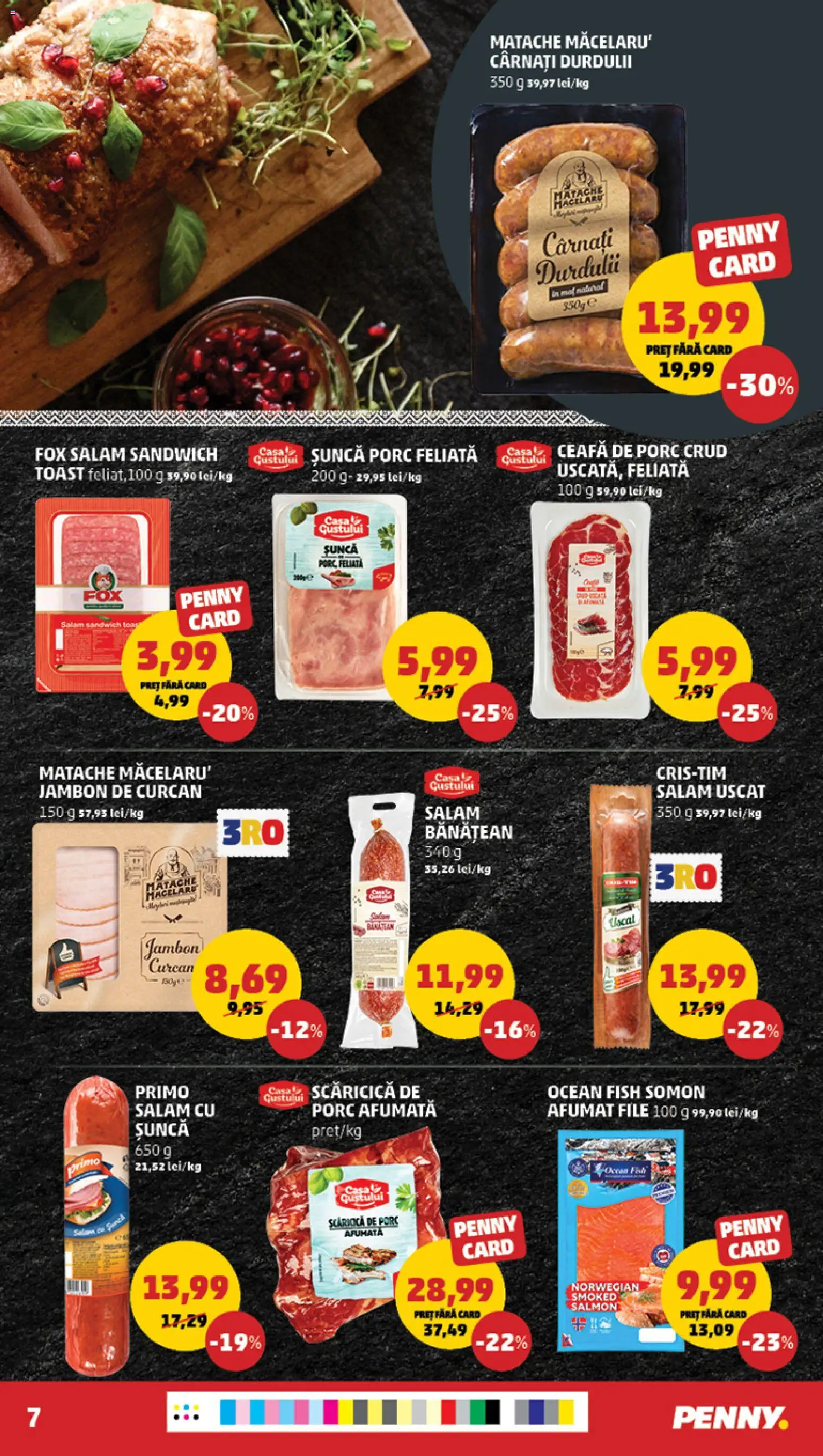 Catalog PENNY Market 7 - 12 Octombrie 2026 | Pagina 7 | Produse: Ceafa de porc, Șuncă, Somon, Cârnați