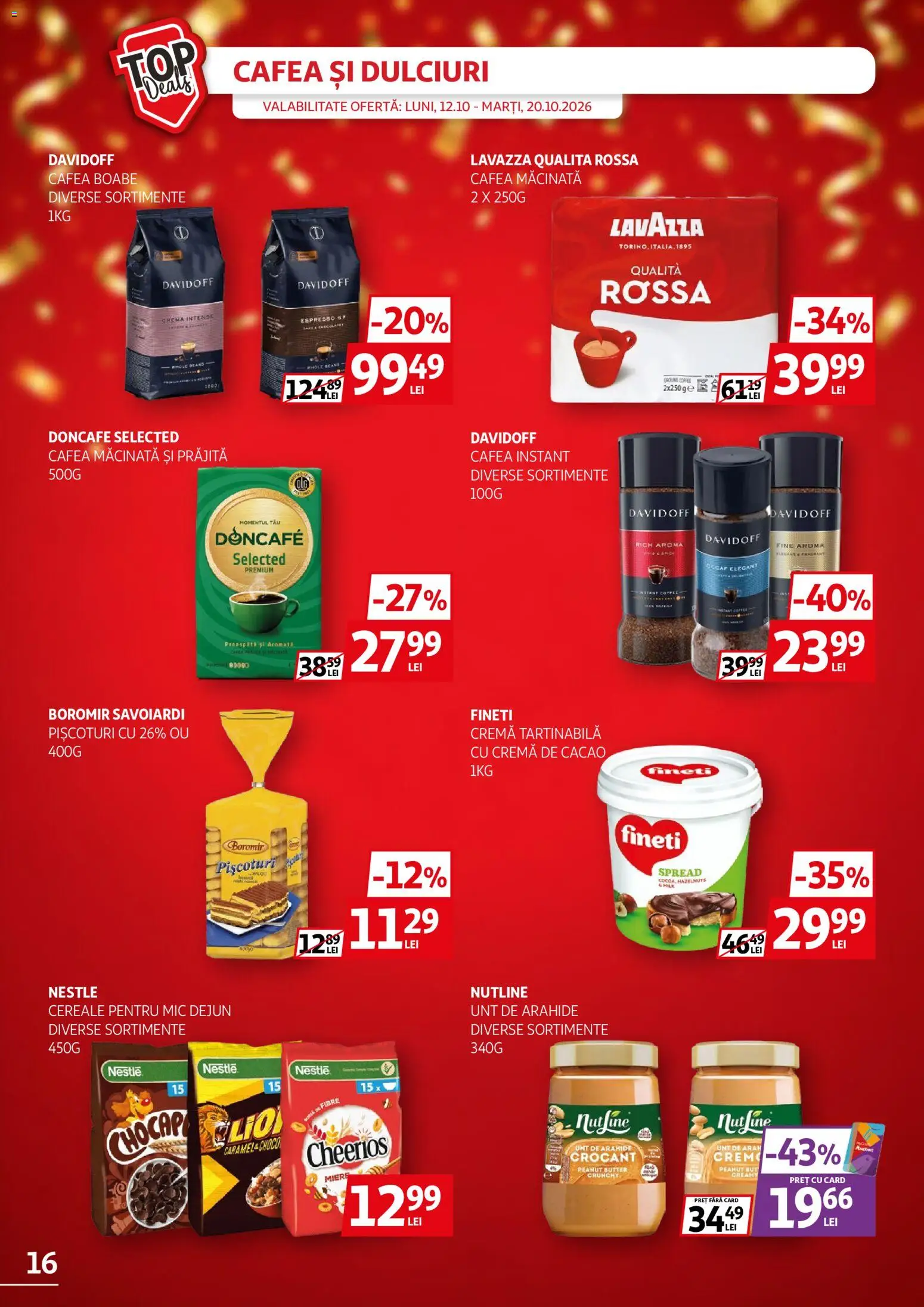 Catalog Auchan 12 - 19 Octombrie 2026 | Pagina 16 | Produse: Cafea macinata, Crema de cacao, Cereale, Cacao