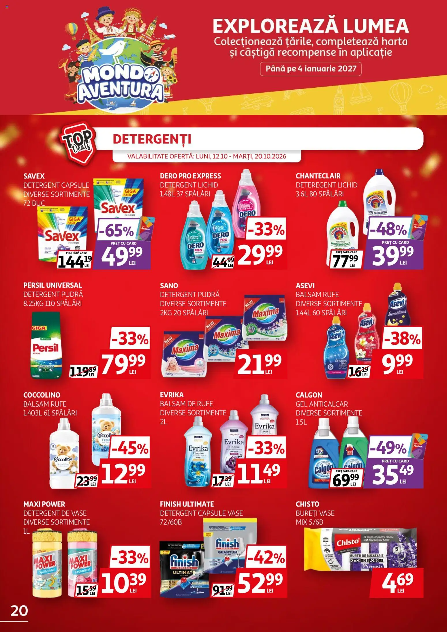 Catalog Auchan 12 - 19 Octombrie 2026 | Pagina 20 | Produse: Clean, Detergent de vase, Active, Power