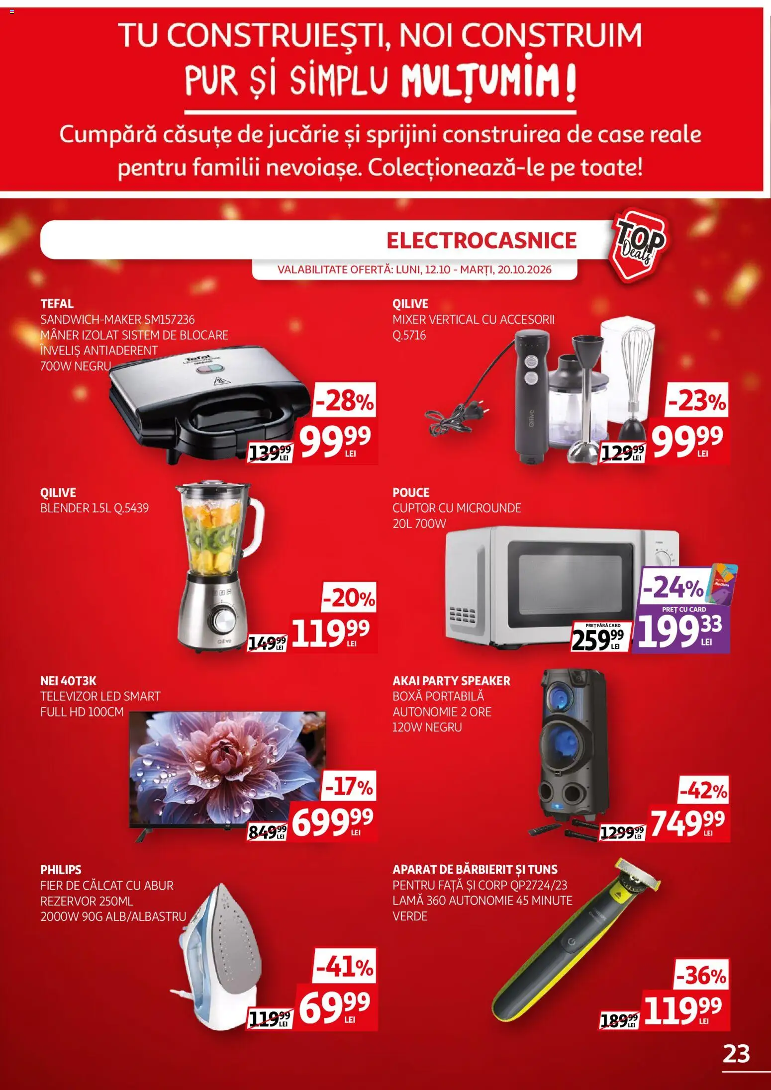 Catalog Auchan 12 - 19 Octombrie 2026 | Pagina 23 | Produse: Fier, Televizor, Fier de călcat, Boxă portabilă