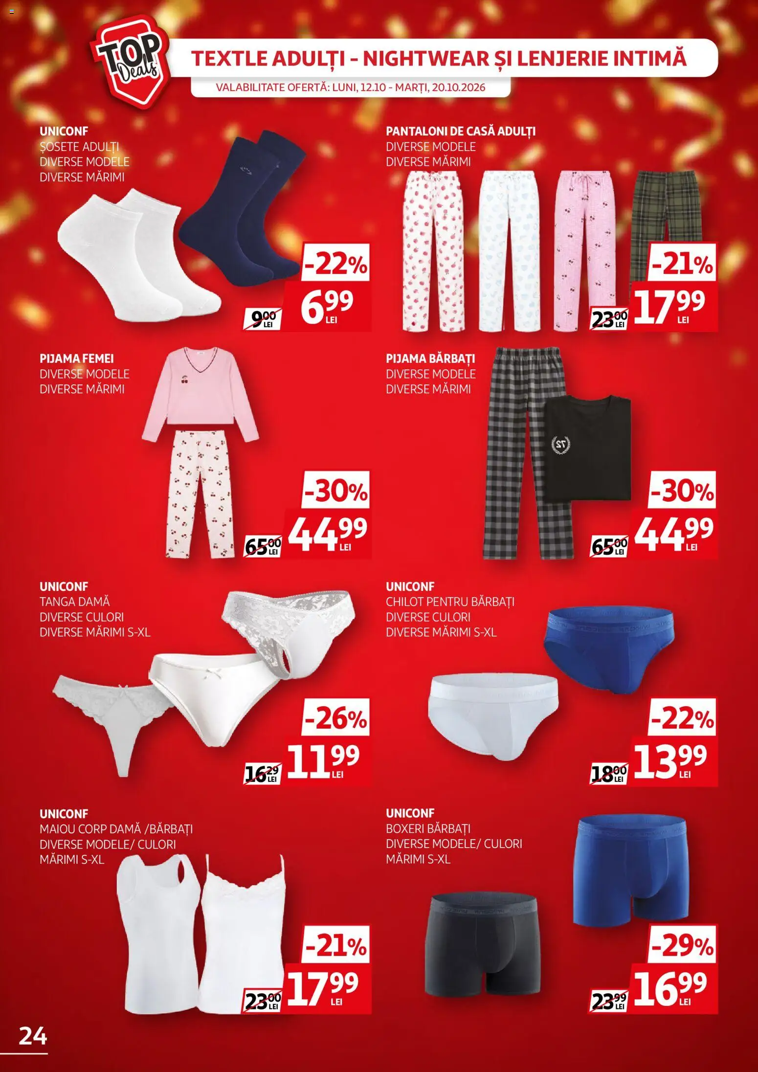 Catalog Auchan 12 - 19 Octombrie 2026 | Pagina 24 | Produse: Pijamă, Maiou, Șosete, Boxeri