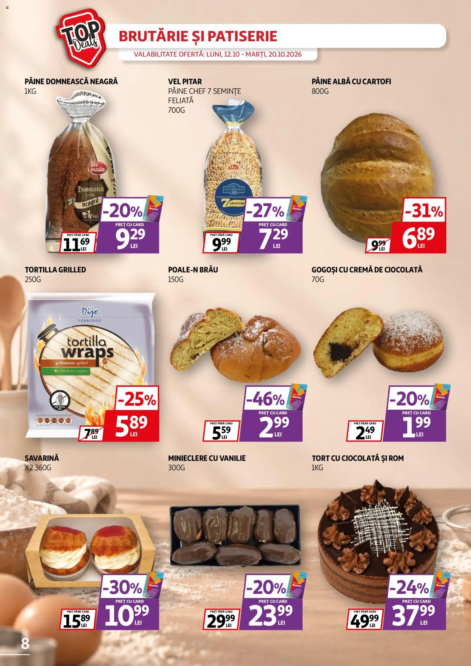 Catalog Auchan 12 - 19 Octombrie 2026 | Pagina 8 | Produse: Alba, Tort, Pâine, Gogoși