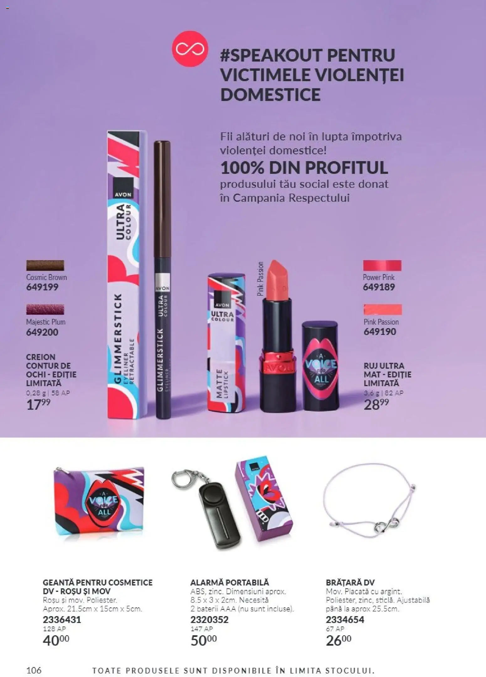 Catalog Avon 1 - 30 Noiembrie 2026 | Pagina 106 | Produse: Geantă, Brățară, Ruj, Power
