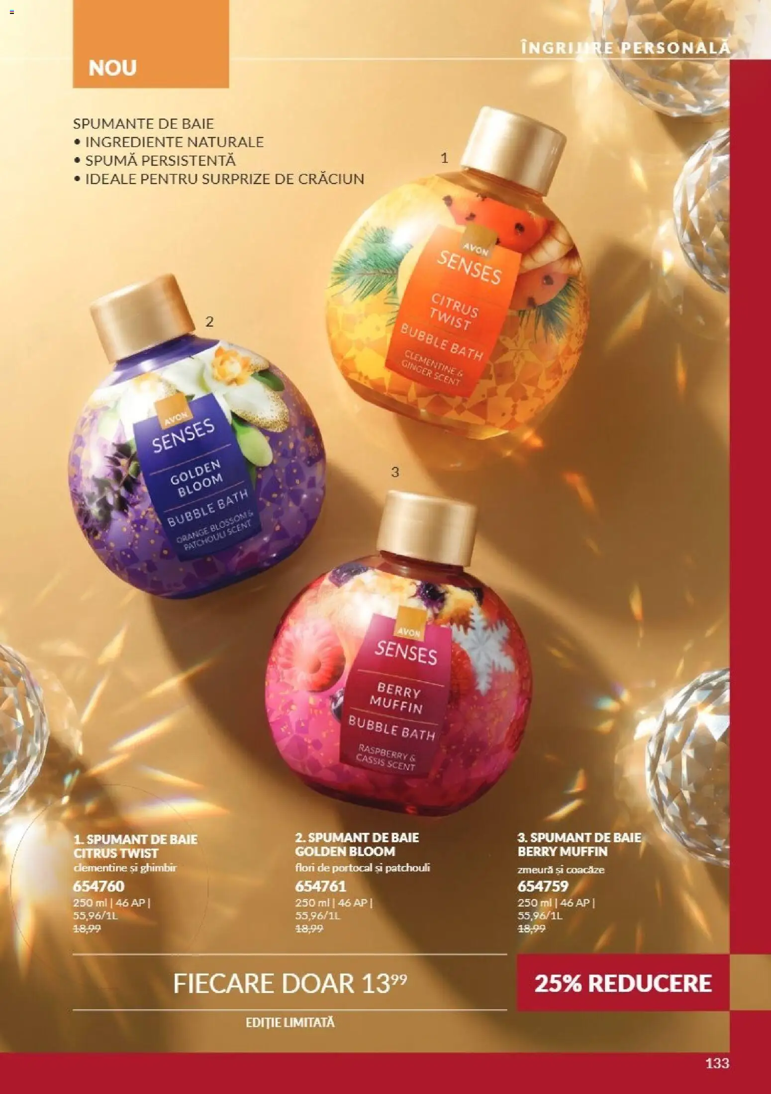 Catalog Avon 1 - 30 Noiembrie 2026 | Pagina 133 | Produse: Zmeură, Flori, Spumant de baie