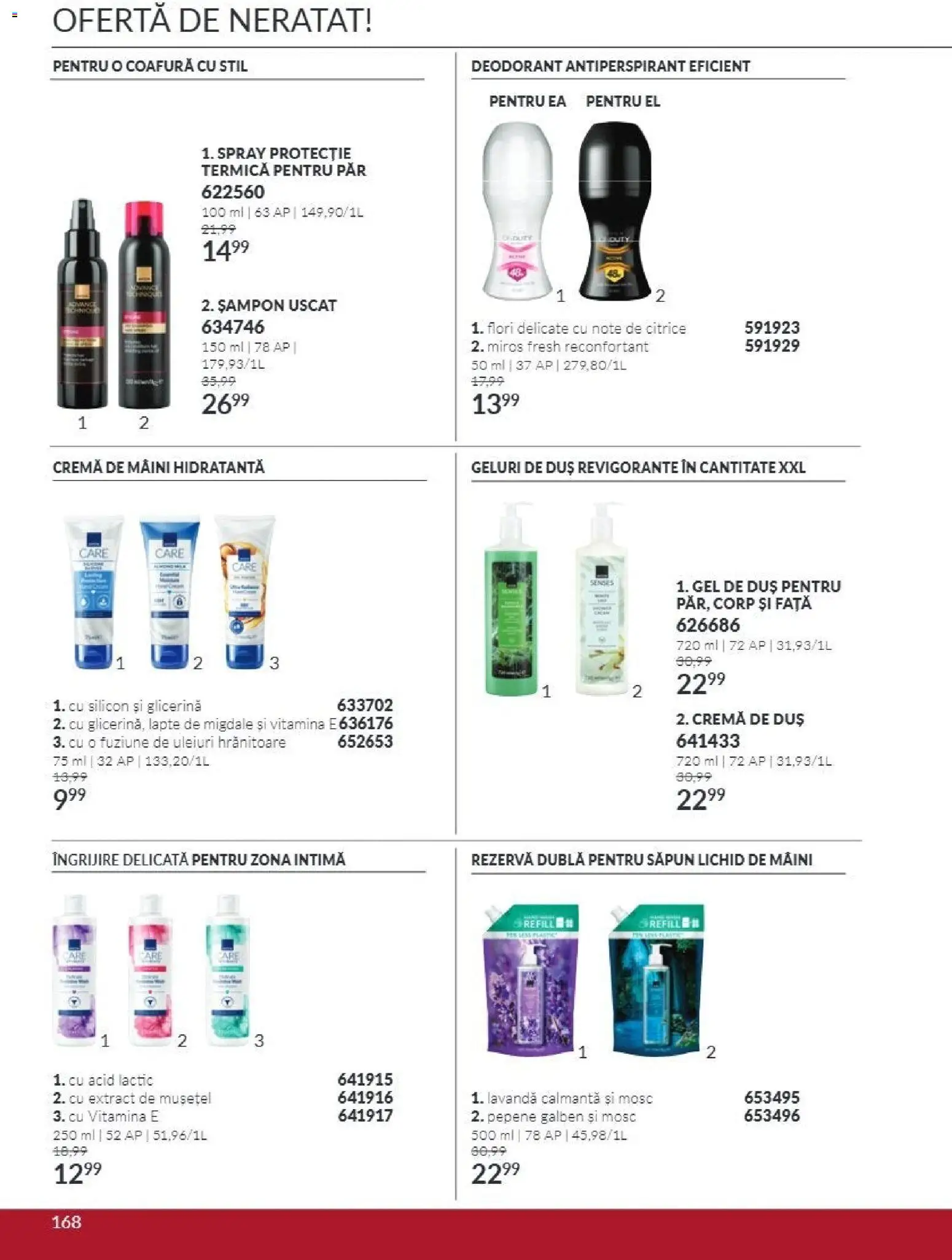 Catalog Avon 1 - 30 Noiembrie 2026 | Pagina 168 | Produse: Săpun, Antiperspirant, Săpun lichid, Șampon uscat