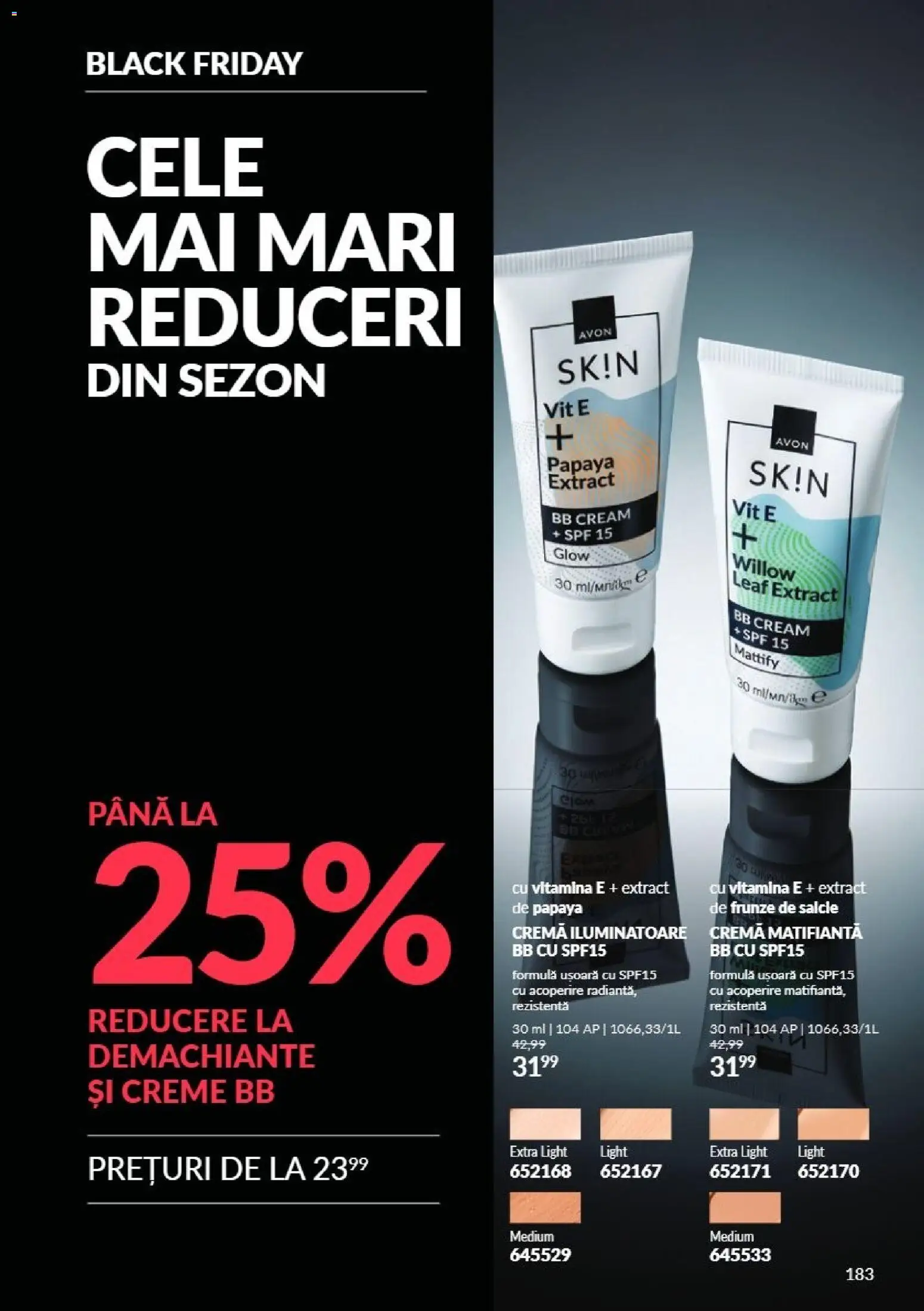 Catalog Avon 1 - 30 Noiembrie 2026 | Pagina 183 | Produse: Bb cream, Cremă, Papaya, Black