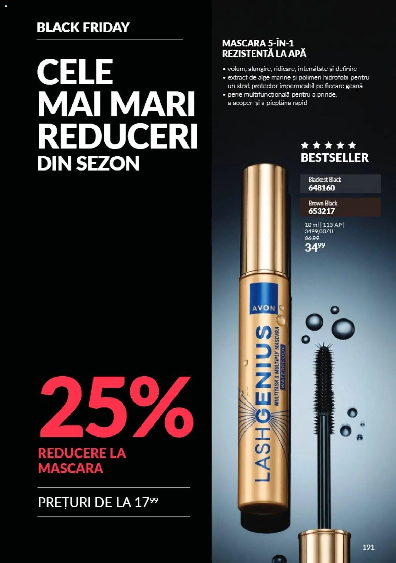 Catalog Avon 1 - 30 Noiembrie 2026 | Pagina 191 | Produse: Perie, Mascara, Apă, Black