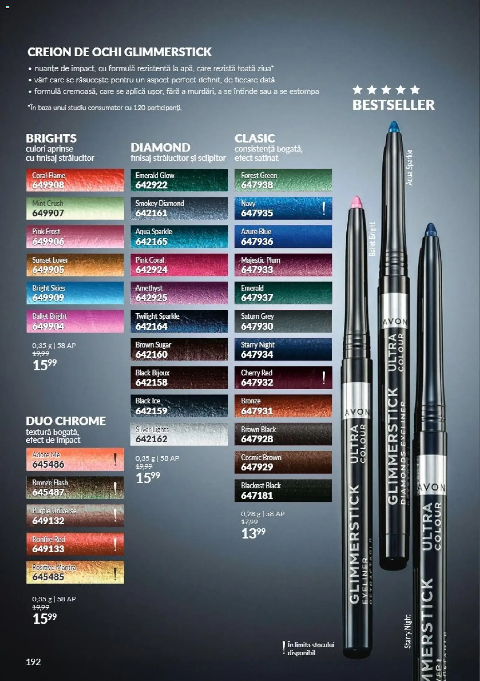Catalog Avon 1 - 30 Noiembrie 2026 | Pagina 192 | Produse: Ochi, Finisaj, Aplică, Creion de ochi