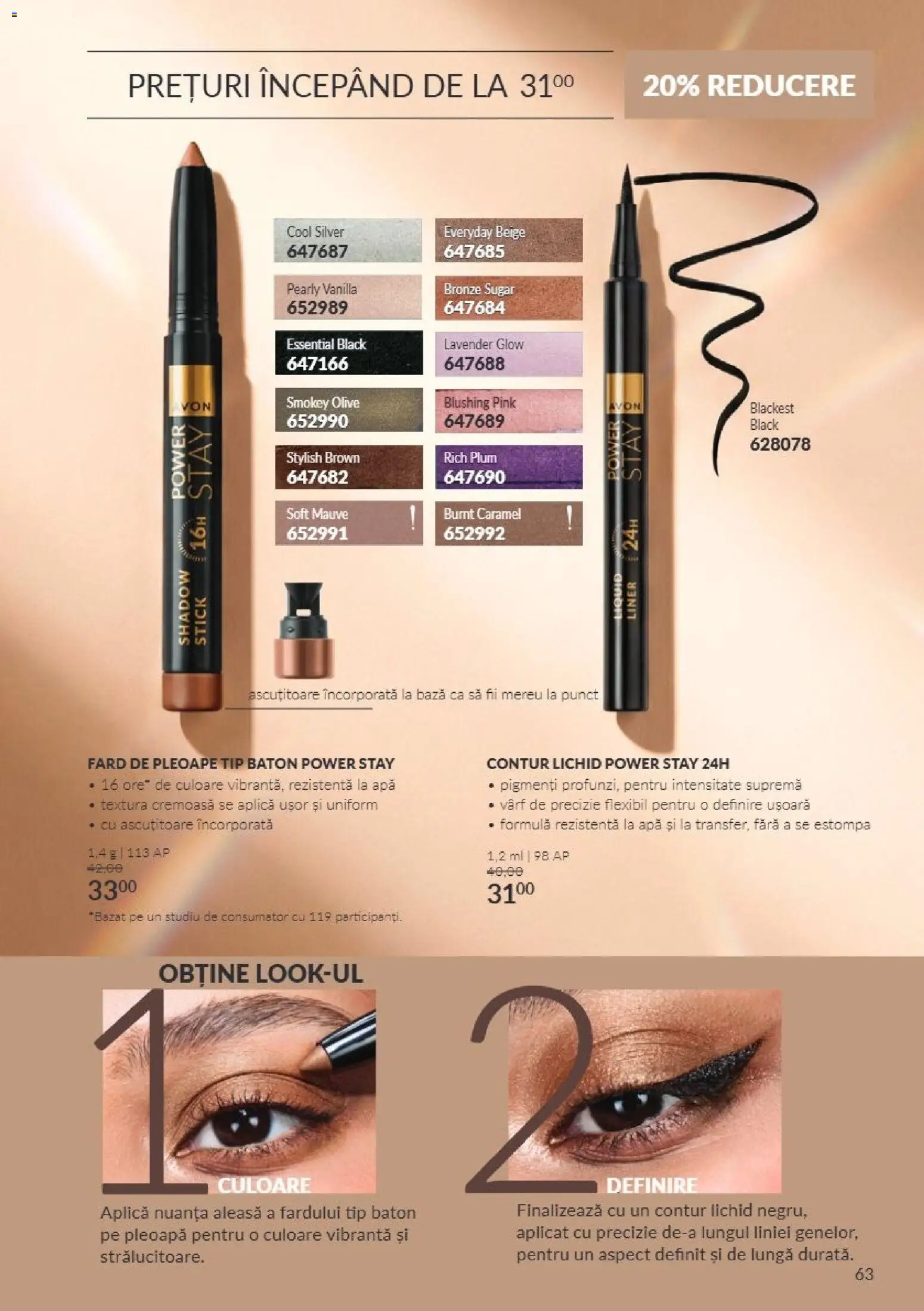 Catalog Avon 1 - 30 Noiembrie 2026 | Pagina 63 | Produse: Aplică, Fard de pleoape, Tip, Apă