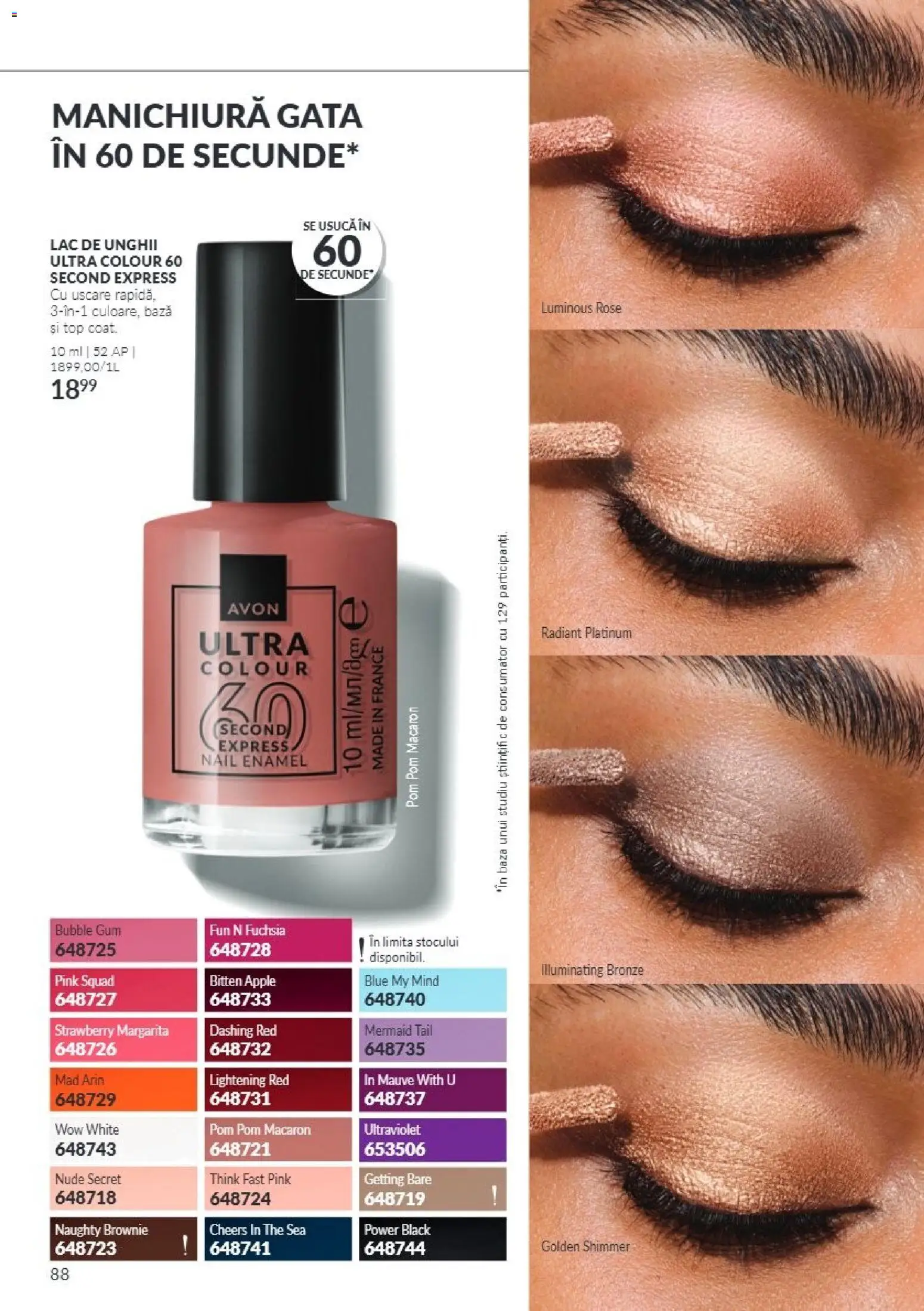 Catalog Avon 1 - 30 Noiembrie 2026 | Pagina 88 | Produse: Top coat, Lac de unghii, Apple, Black