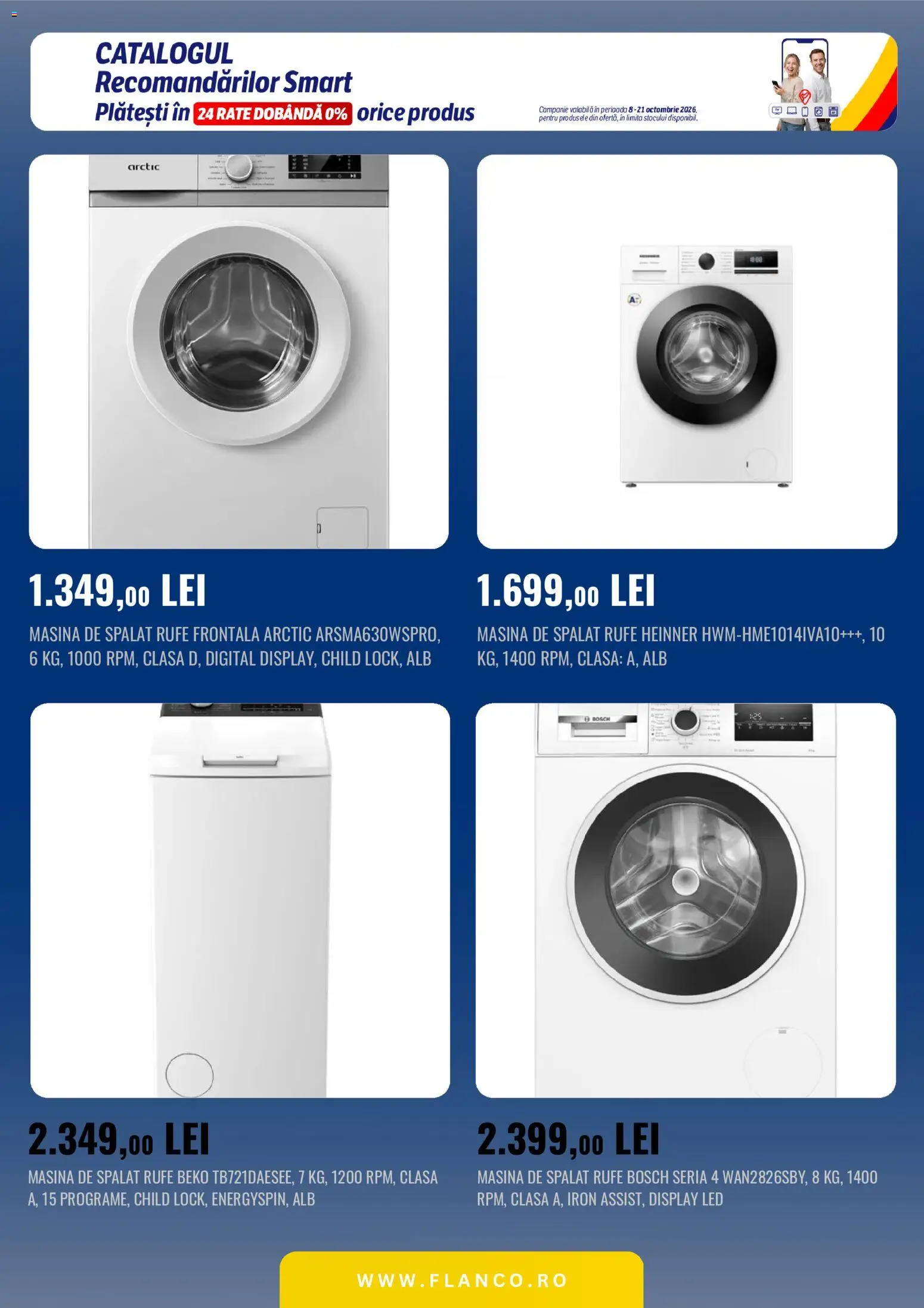 Catalog Flanco 8 - 20 Octombrie 2026 | Pagina 2 | Produse: Mașină De Spălat, LED