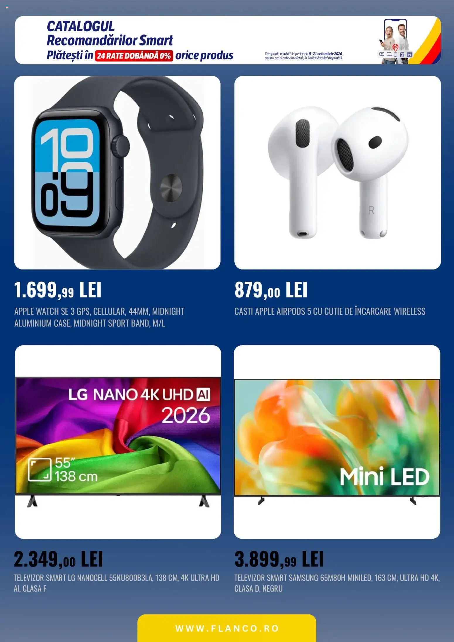 Catalog Flanco 8 - 20 Octombrie 2026 | Pagina 4 | Produse: Televizor, Căști, LED, Apple