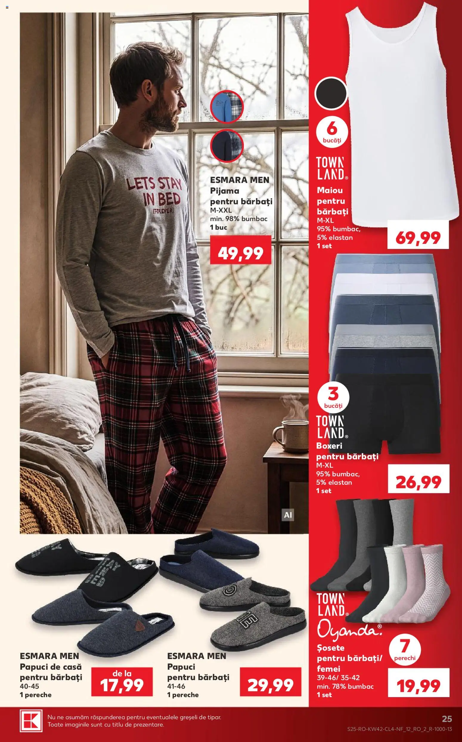 Catalog Kaufland 14 - 19 Octombrie 2026 | Pagina 25 | Produse: Papuci de casă, Maiou, Șosete, Boxeri