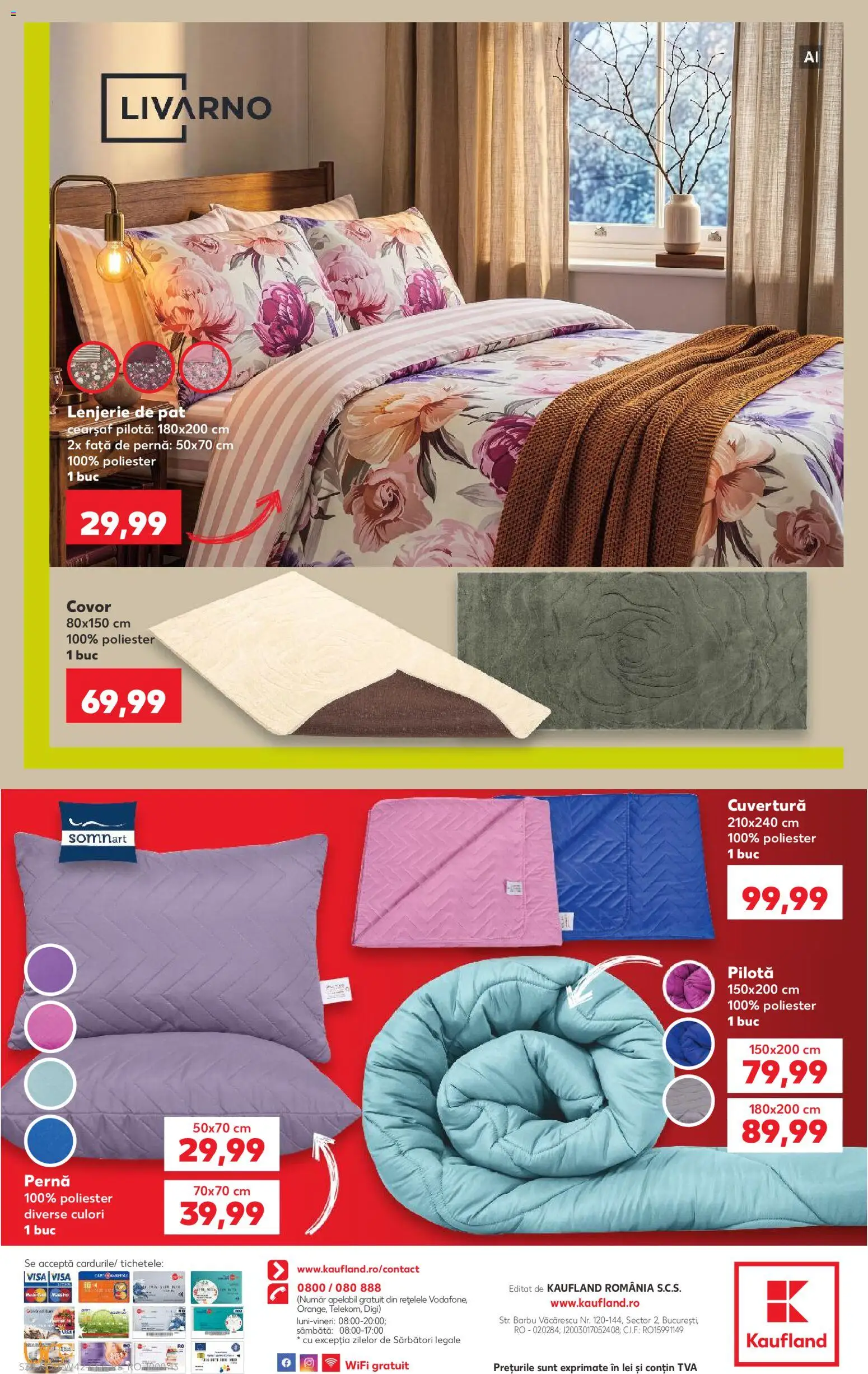 Catalog Kaufland 14 - 19 Octombrie 2026 | Pagina 30 | Produse: Pat, Pernă, Pilotă, Covor