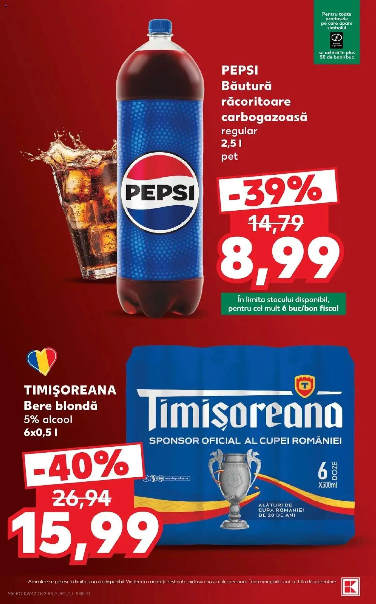Catalog Kaufland 14 - 19 Octombrie 2026 | Pagina 16 | Produse: Bautura racoritoare, Pepsi, Bere, Plus